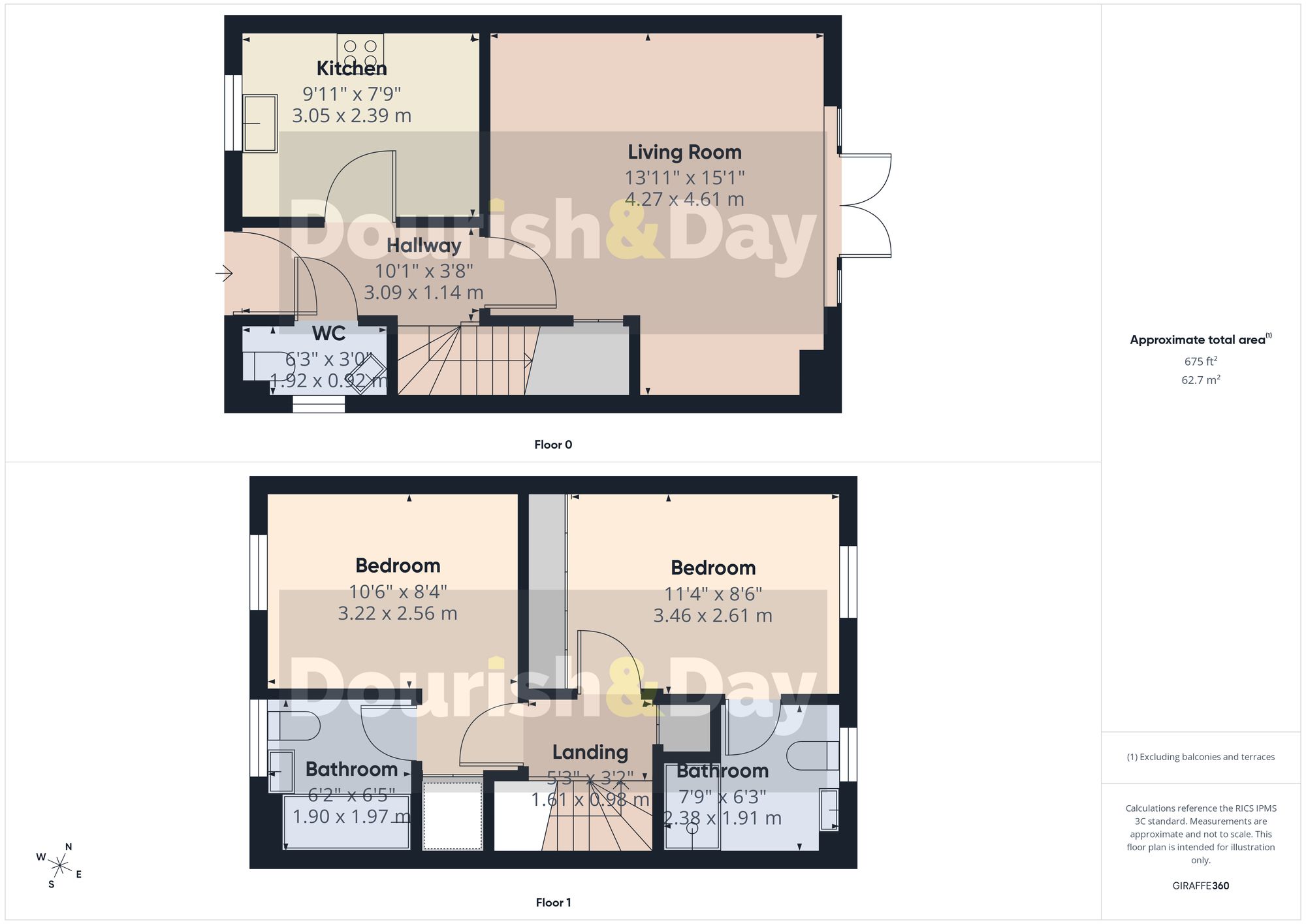 2 bed terraced house for sale in Bakewell Drive, Market Drayton, TF9 - Property floorplan