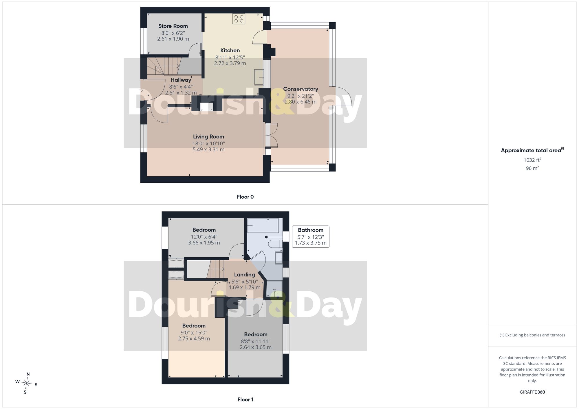 3 bed terraced house for sale in John Amery Drive, Stafford, ST17 - Property floorplan