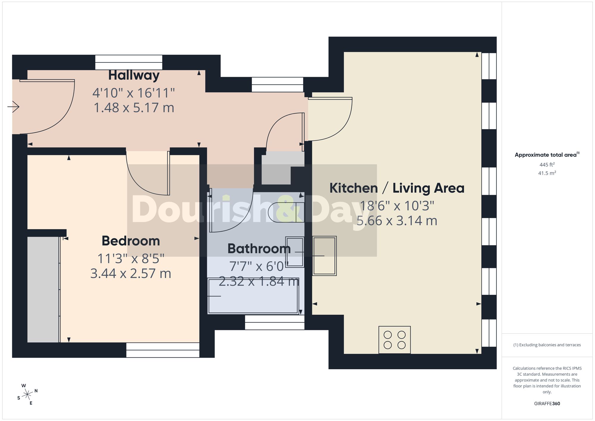 1 bed flat for sale in St. Georges Parkway, Stafford, ST16 - Property floorplan