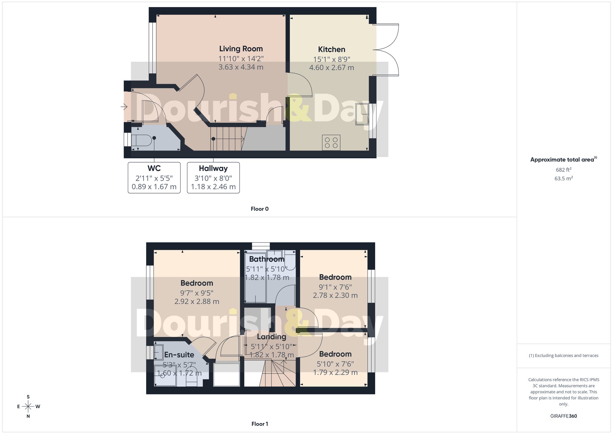 3 bed semi-detached house for sale in Montague Crescent, Penkridge, ST19 - Property floorplan