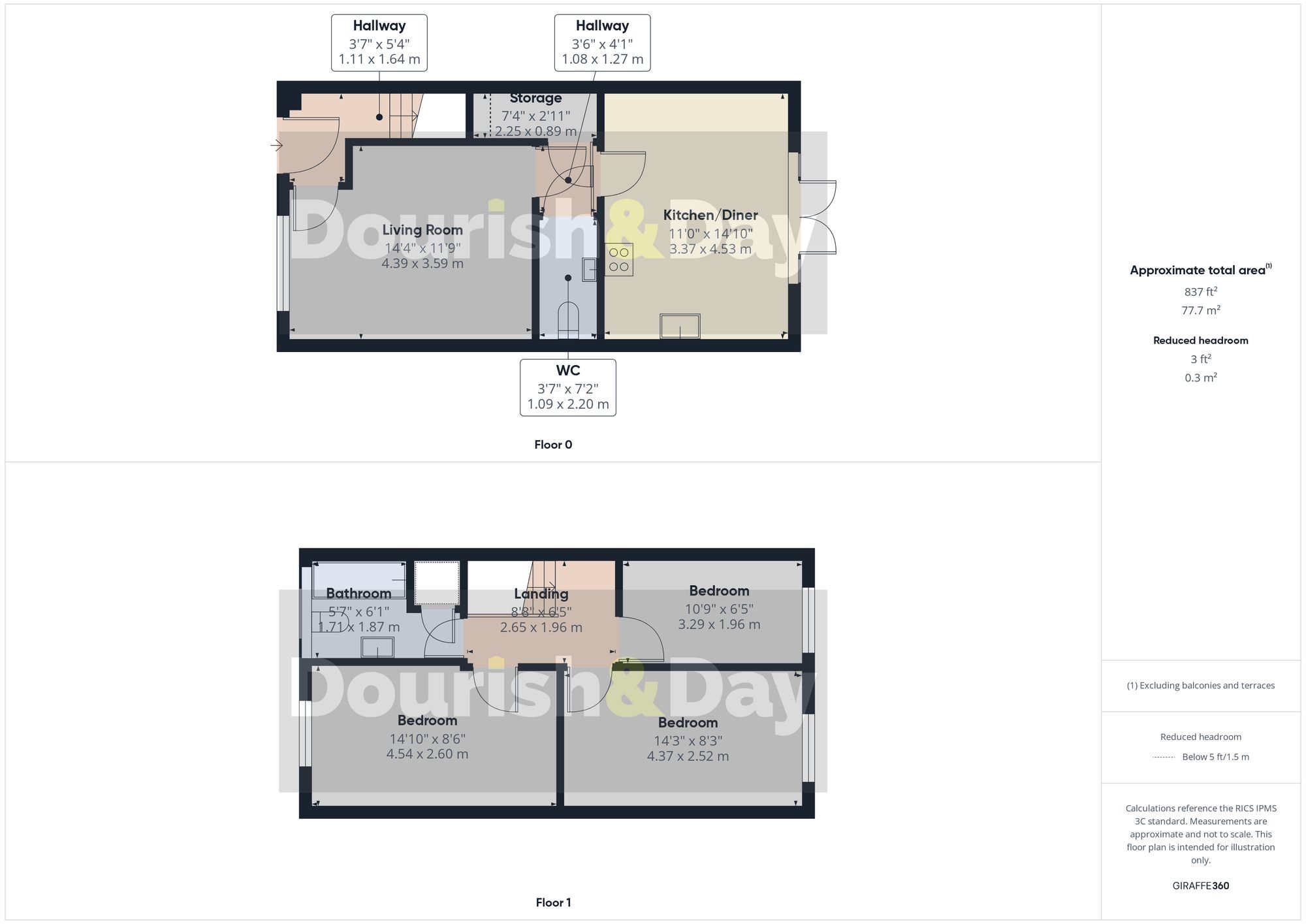 3 bed end of terrace house for sale in Devereux Gardens, Great Haywood, ST18 - Property floorplan