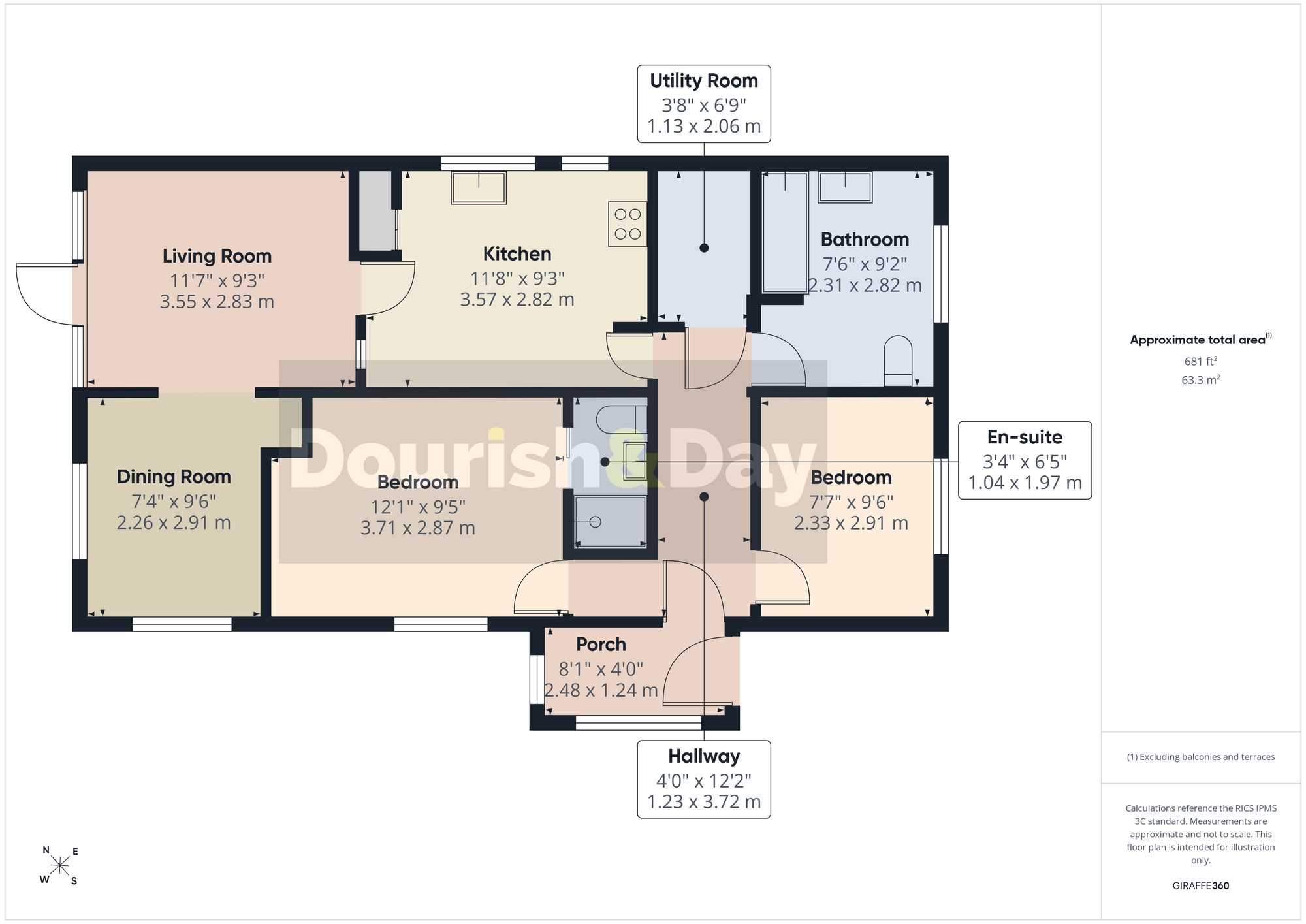 2 bed park home for sale in Sunny Bank Park, Lapley, ST199QH - Property floorplan