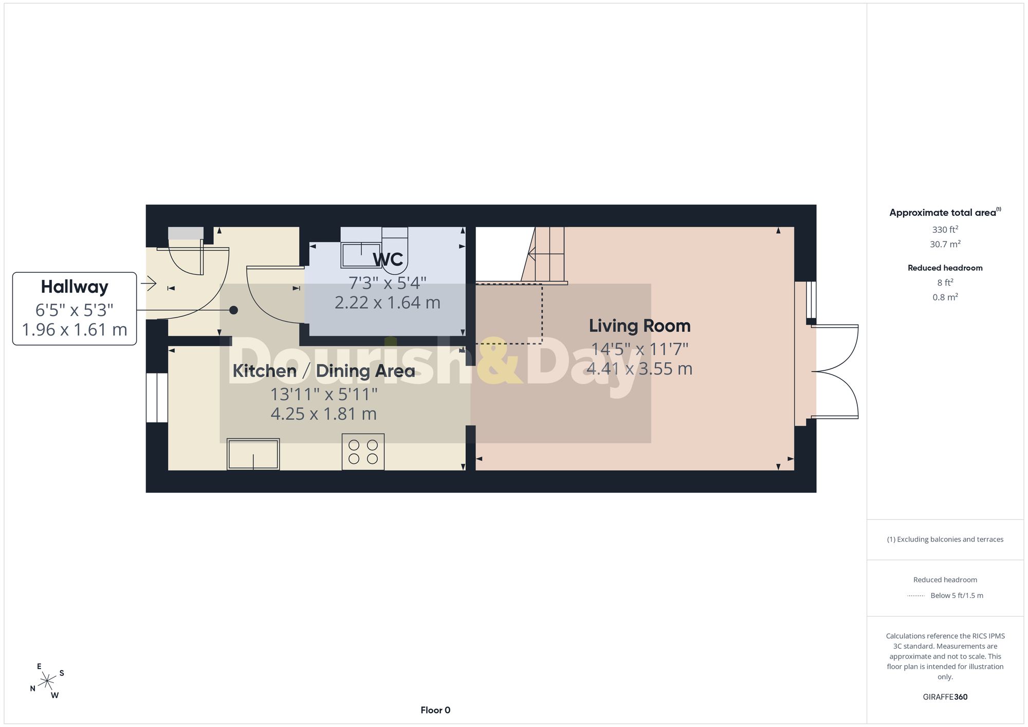 2 bed mid-terraced house to rent in Lewes Drive, Staffordshire, ST16 - Property floorplan