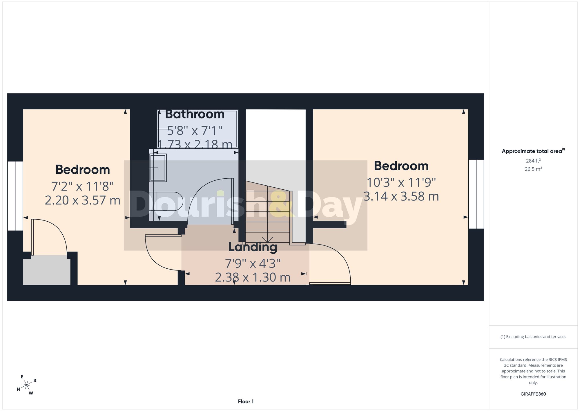 2 bed mid-terraced house to rent in Lewes Drive, Staffordshire, ST16 - Property floorplan