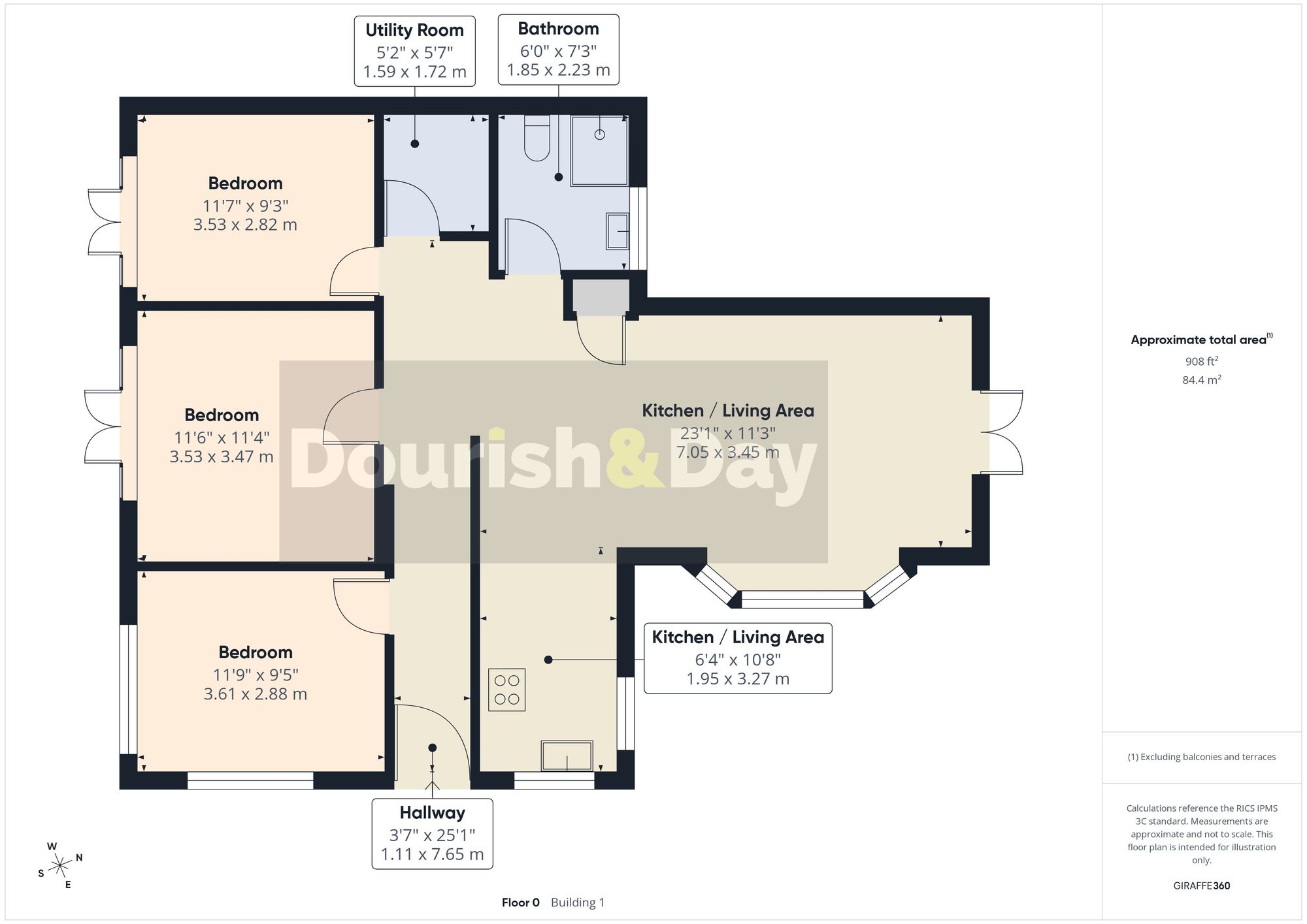 3 bed semi-detached bungalow for sale in Lynton Avenue, Stafford, ST17 - Property floorplan