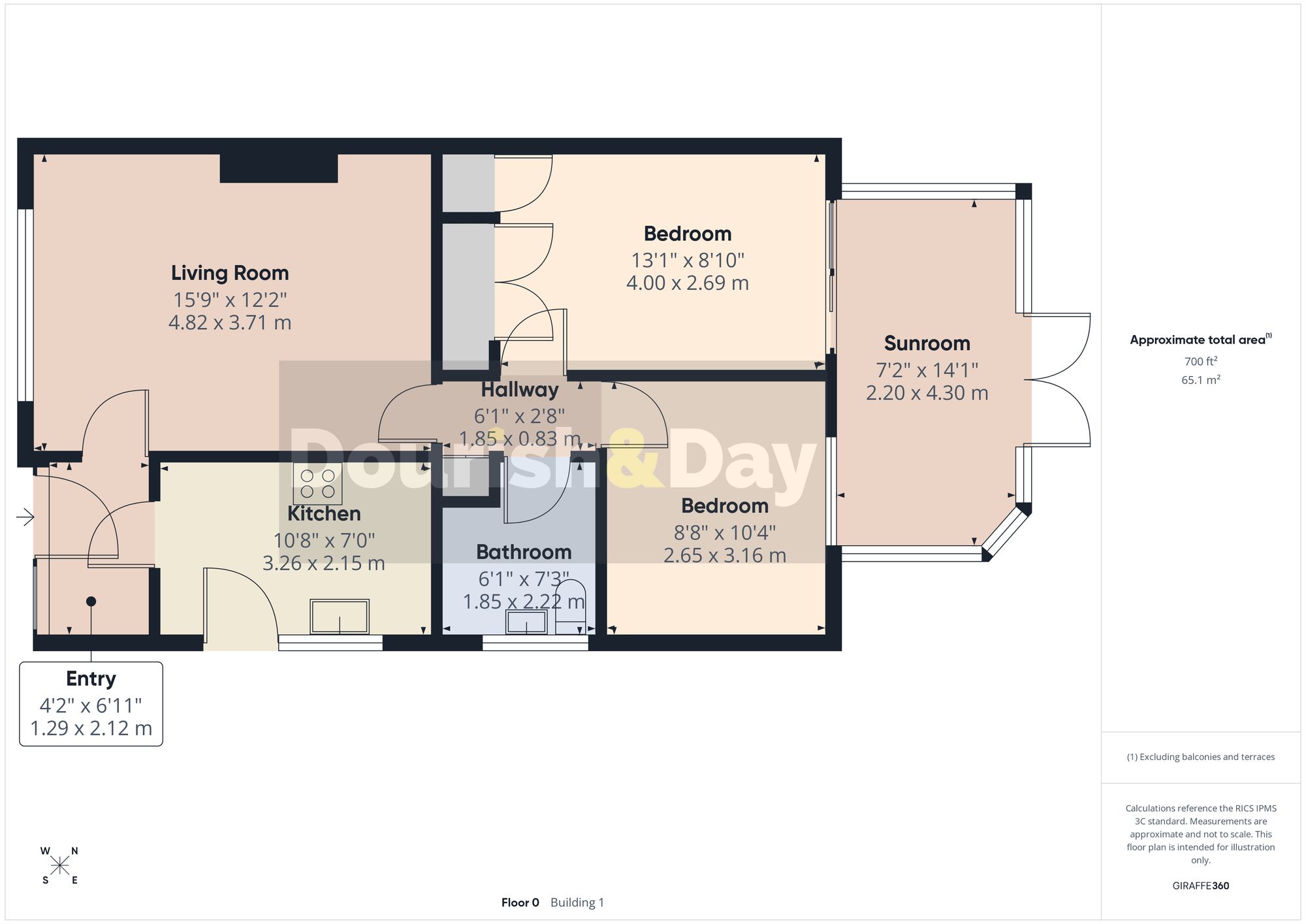 2 bed semi-detached bungalow for sale in Radstock Close, Stafford, ST17 - Property floorplan