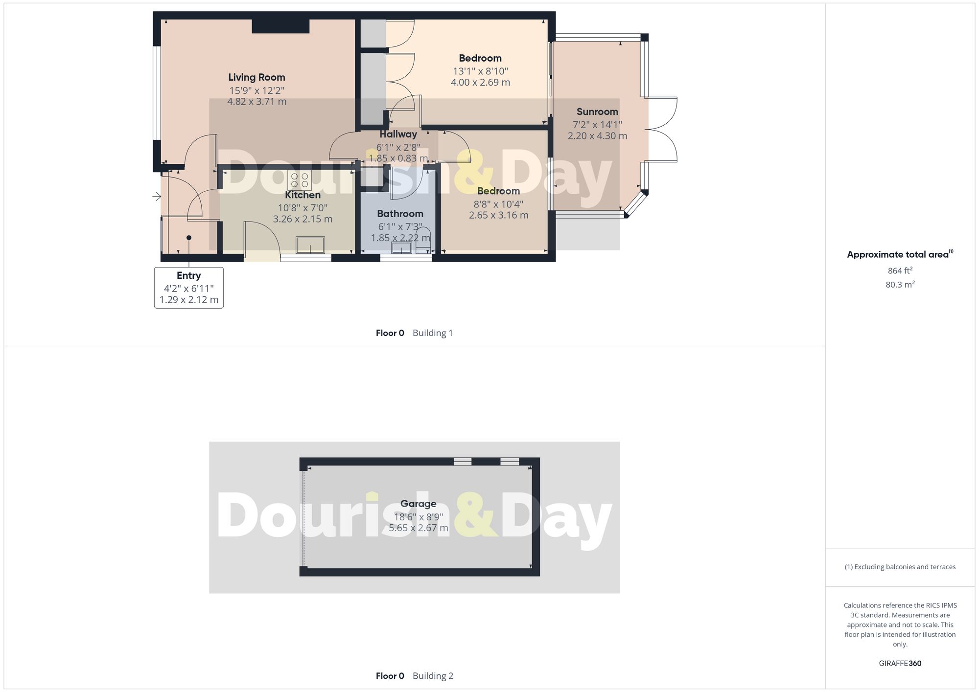 2 bed semi-detached bungalow for sale in Radstock Close, Stafford, ST17 - Property floorplan
