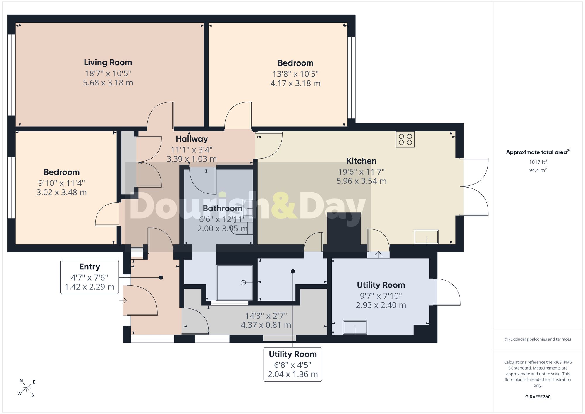 2 bed detached bungalow for sale in Magnolia Close, Great Bridgeford, ST18 - Property floorplan