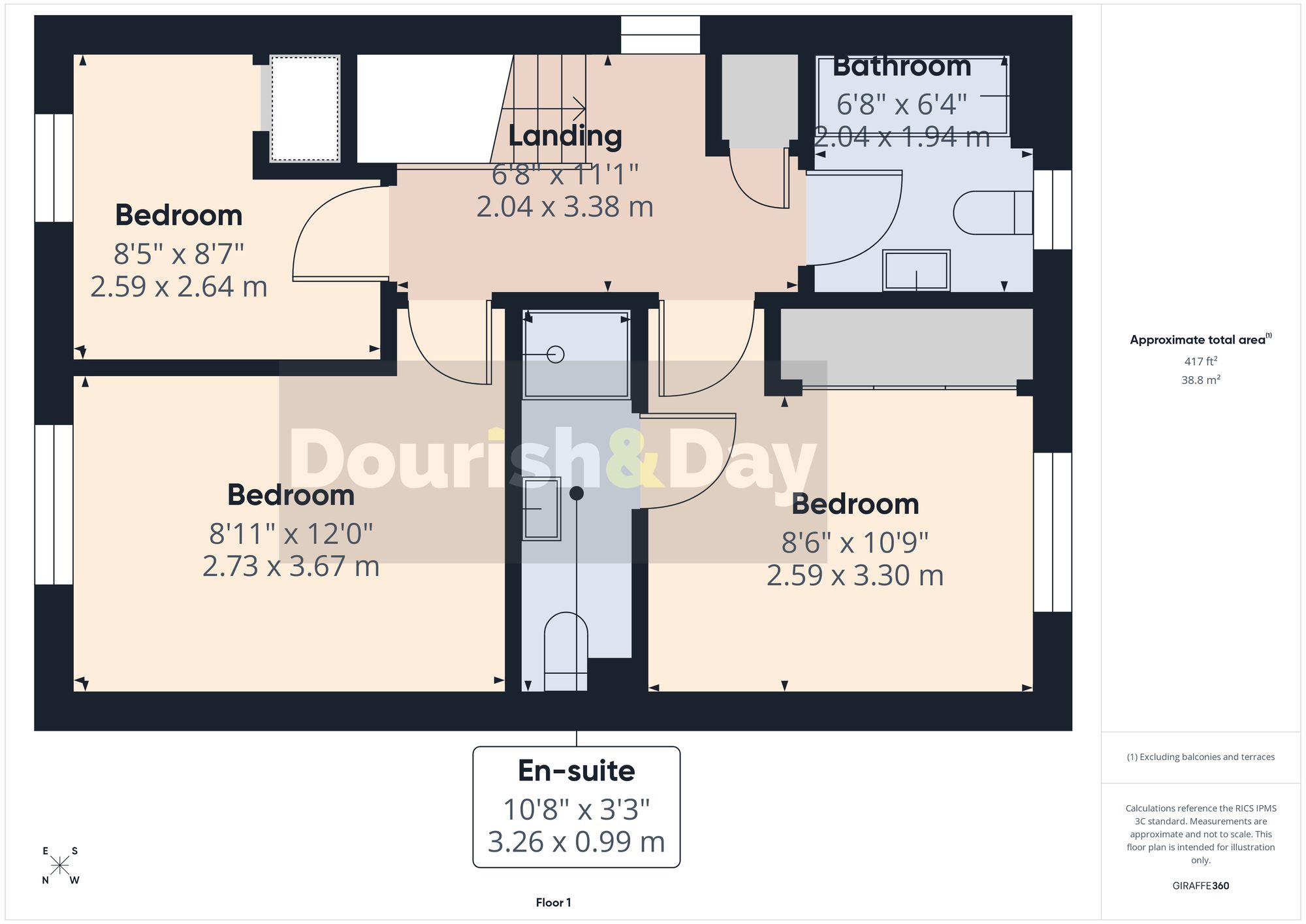 3 bed semi-detached house for sale in Landons Way, Stafford, ST16 - Property floorplan