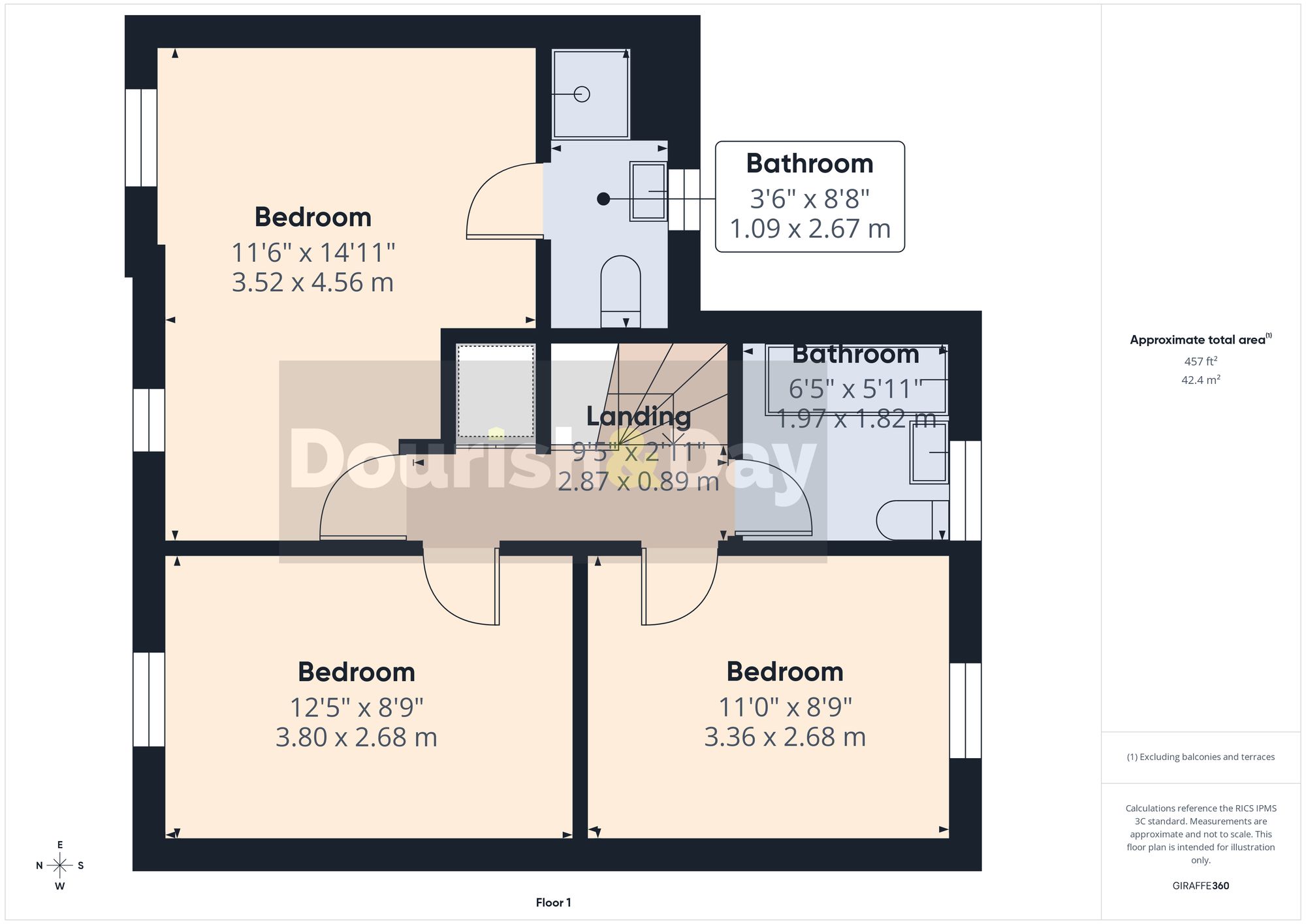 3 bed terraced house for sale in Darwin Court, Whitchurch, SY13 - Property floorplan