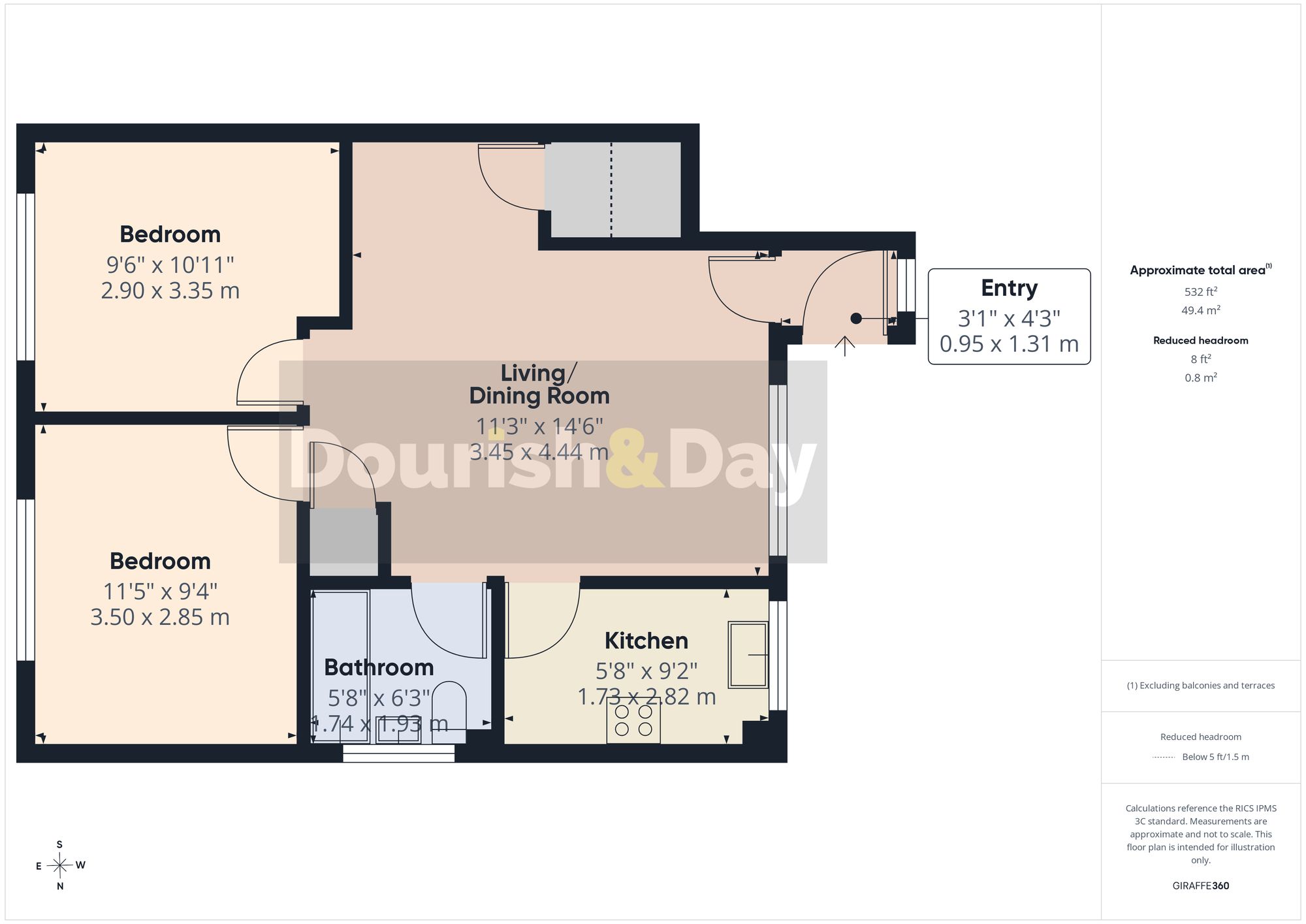 2 bed flat for sale in Wimblebury Road, Littleworth, WS12 - Property floorplan