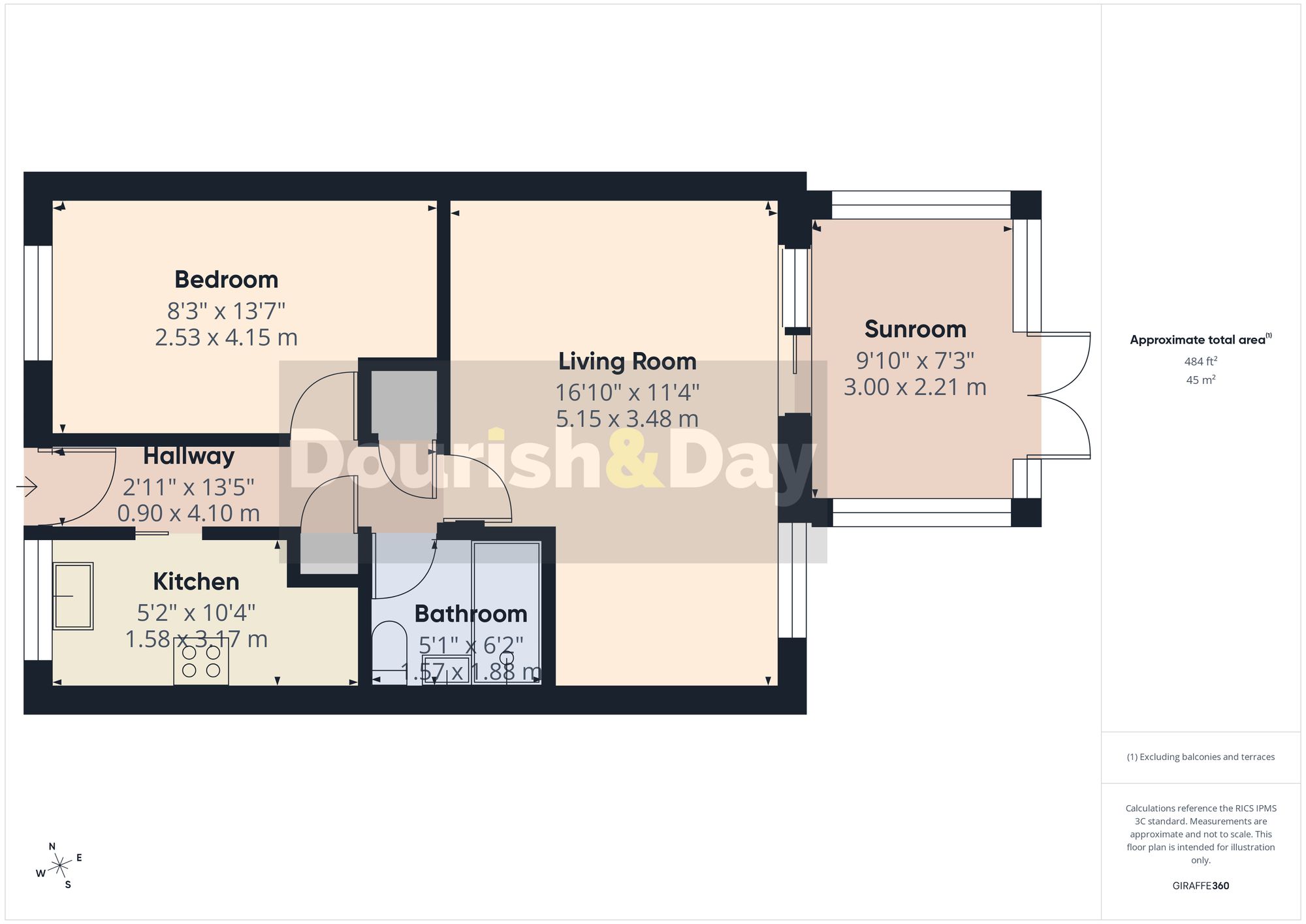 1 bed terraced bungalow for sale in Prestwood Court, Stafford, ST17 - Property floorplan