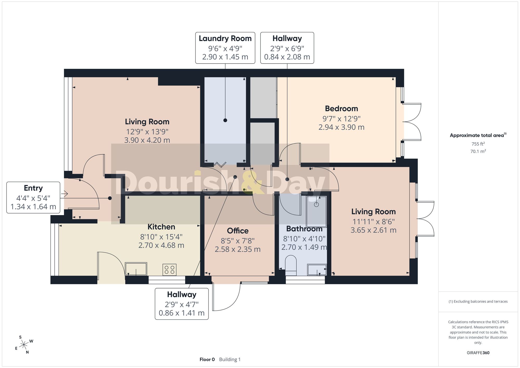 3 bed semi-detached bungalow for sale in Honiton Close, Stafford, ST17 - Property floorplan
