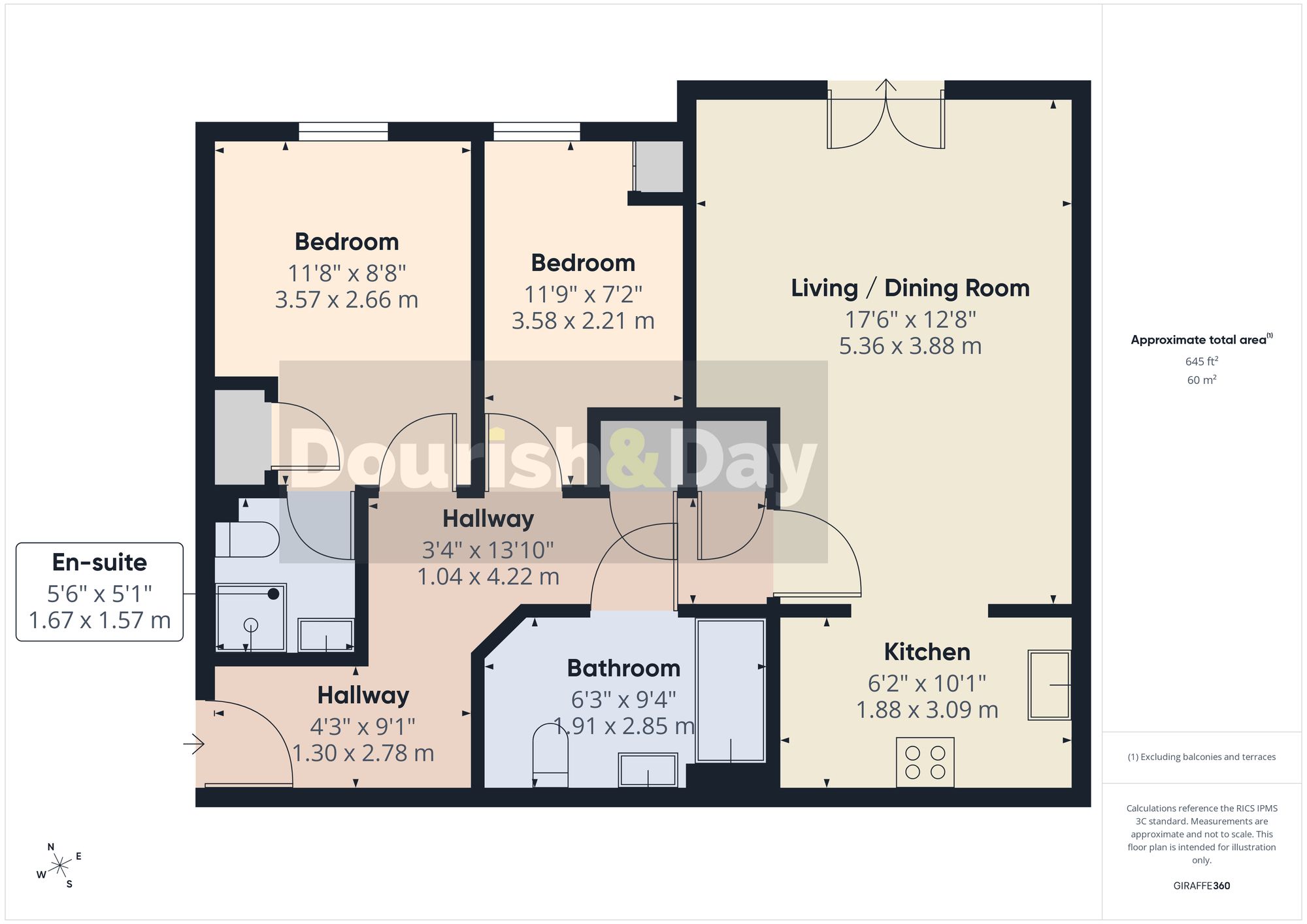 2 bed flat for sale in St. Georges Parkway, Stafford, ST16 - Property floorplan