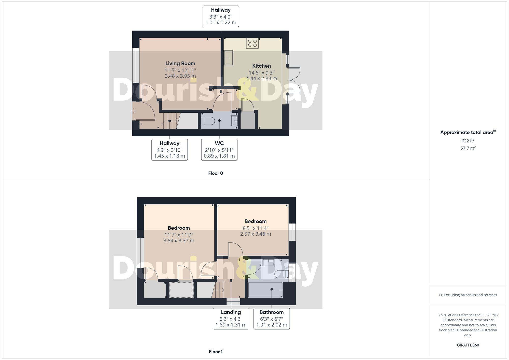 2 bed semi-detached house for sale in Betony Villas, Stafford, ST16 - Property floorplan