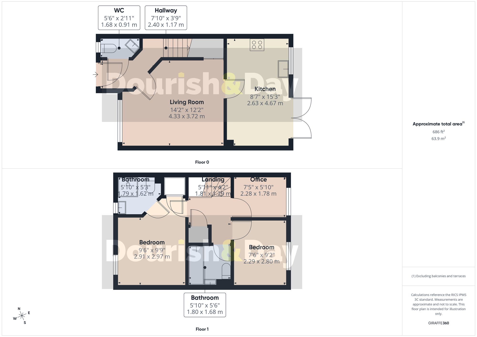 3 bed end of terrace house for sale in Fieldhouse Way, Stafford, ST17 - Property floorplan