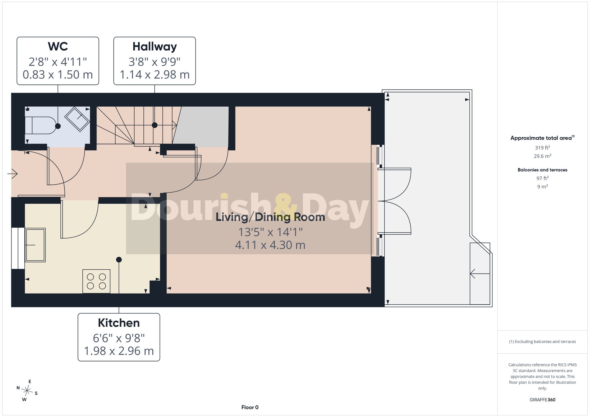 2 bed mid-terraced house for sale in Dewsbury Crescent, Stafford, ST18 - Property floorplan