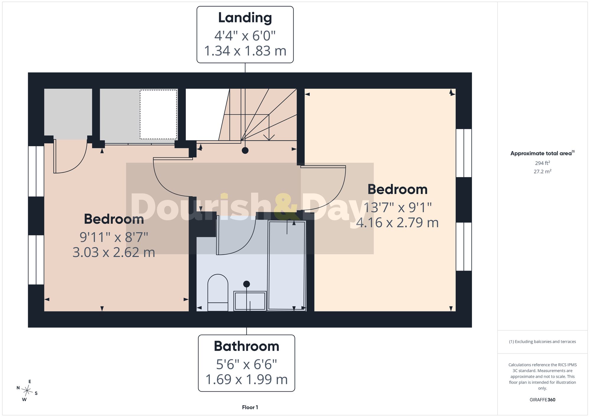 2 bed mid-terraced house for sale in Dewsbury Crescent, Stafford, ST18 - Property floorplan