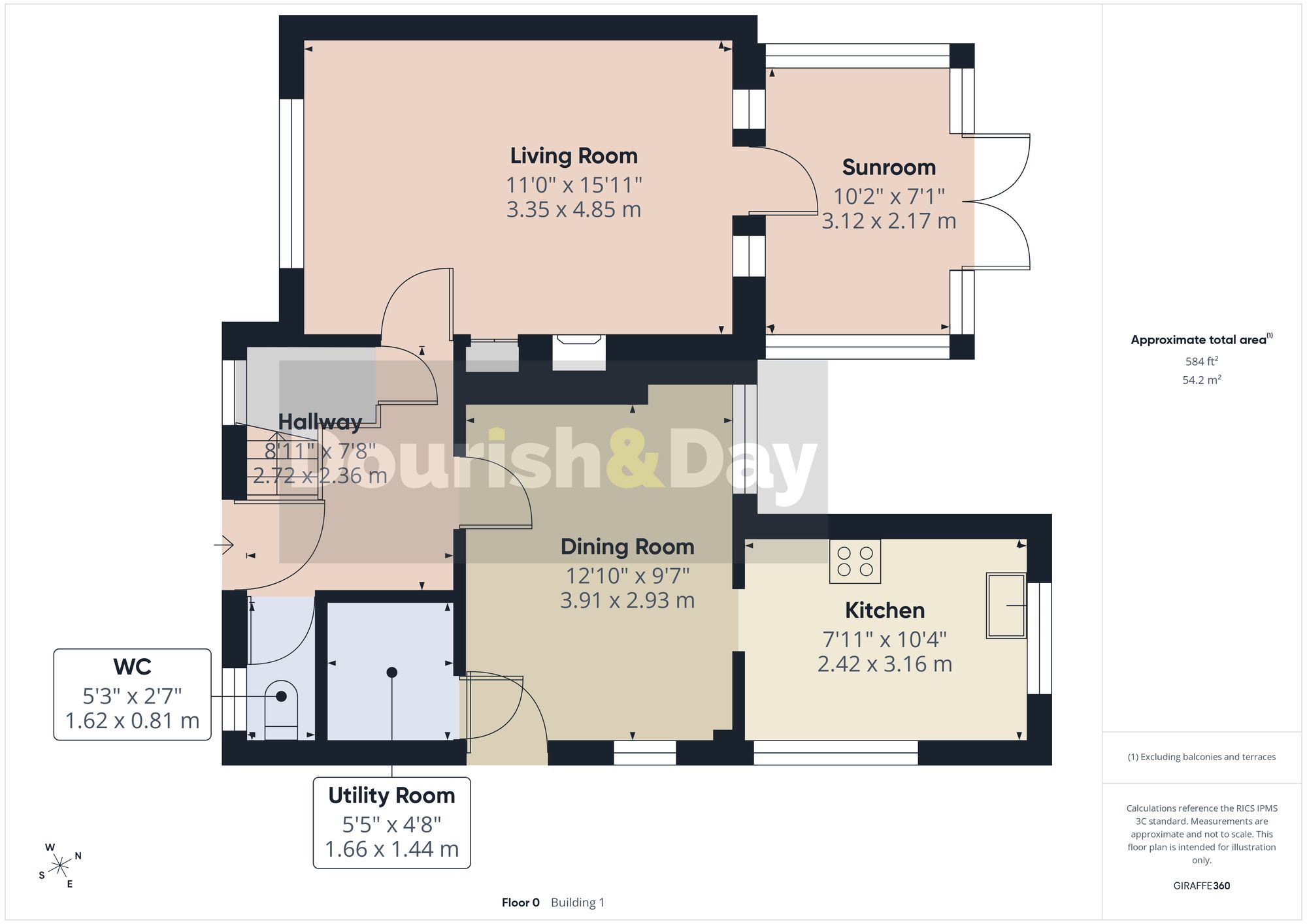 3 bed semi-detached house for sale in Manor Square, Stafford, ST17 - Property floorplan