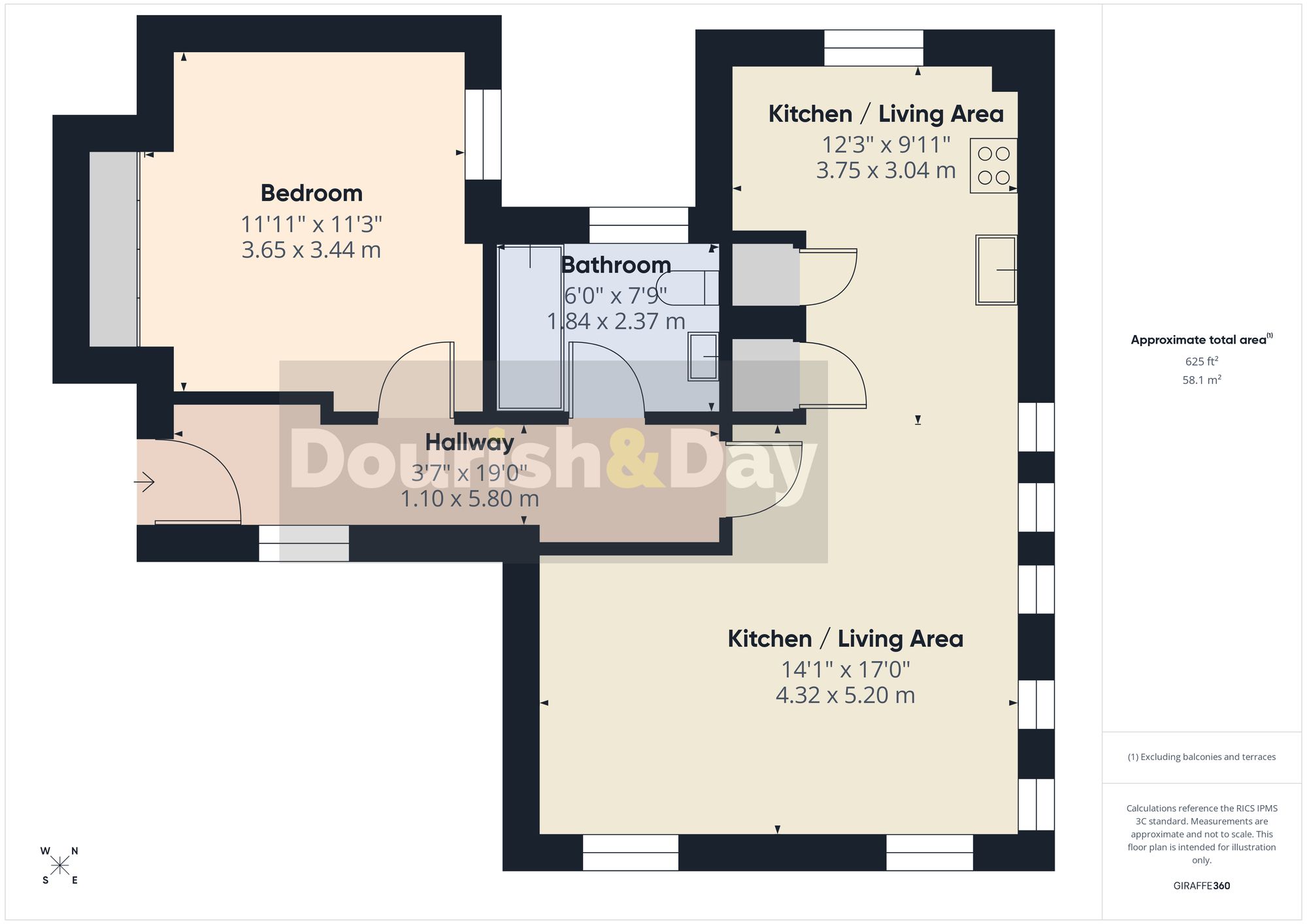 1 bed flat for sale in St. Georges Parkway, Stafford, ST16 - Property floorplan