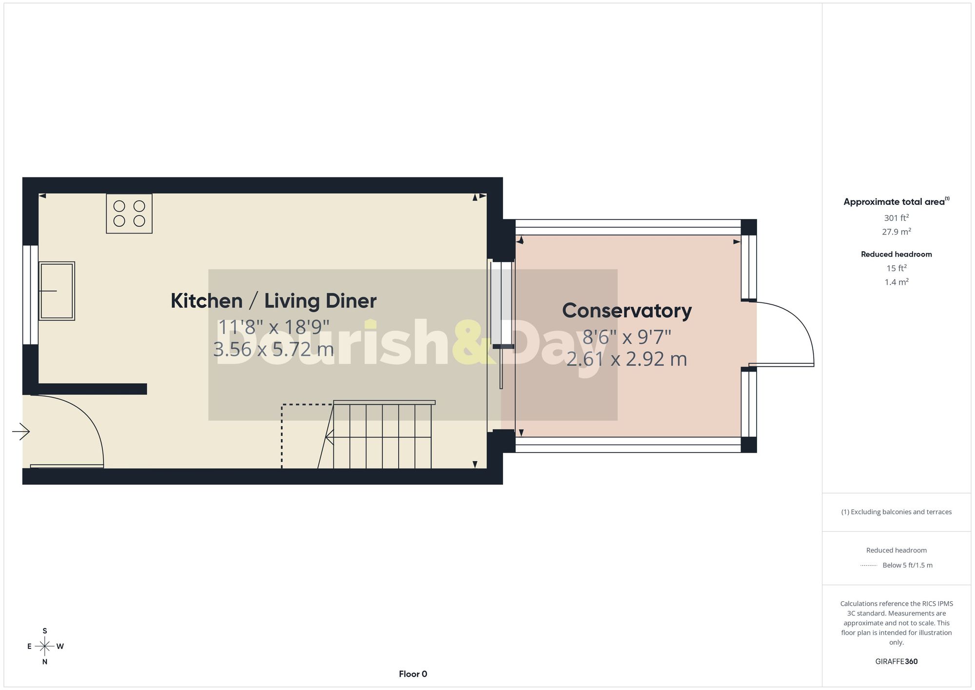 1 bed mid-terraced house for sale in Beaconside Close, Stafford, ST16 - Property floorplan