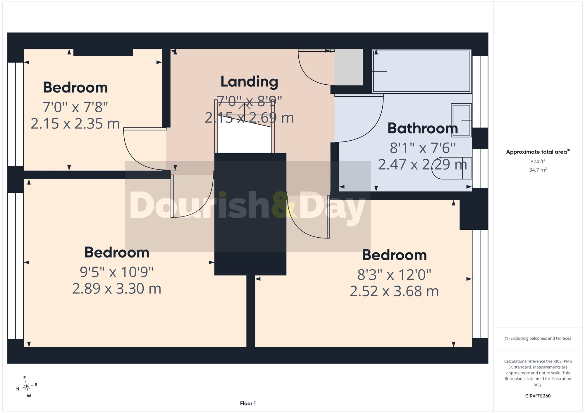 3 bed semi-detached house for sale in Kestrel Close, Stafford, ST17 - Property floorplan