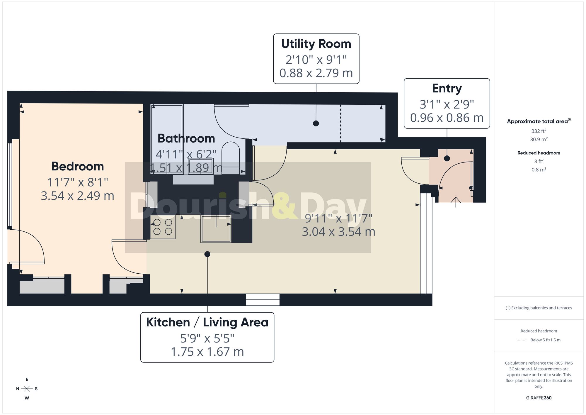 1 bed ground floor flat for sale in Greensome Lane, Stafford, ST16 - Property floorplan