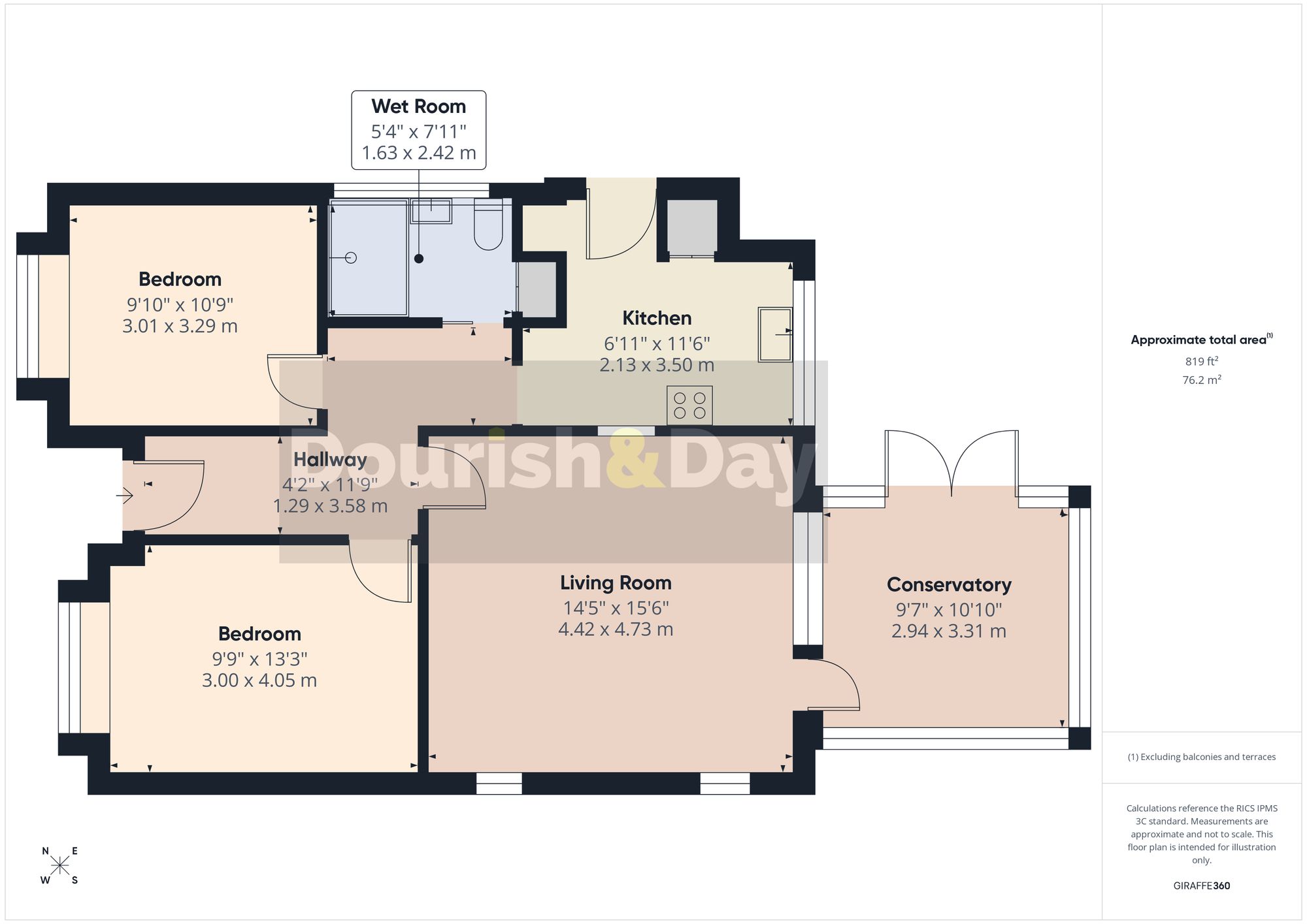 2 bed detached bungalow for sale in Portleven Close, Weeping Cross, Stafford, ST17 - Property floorplan