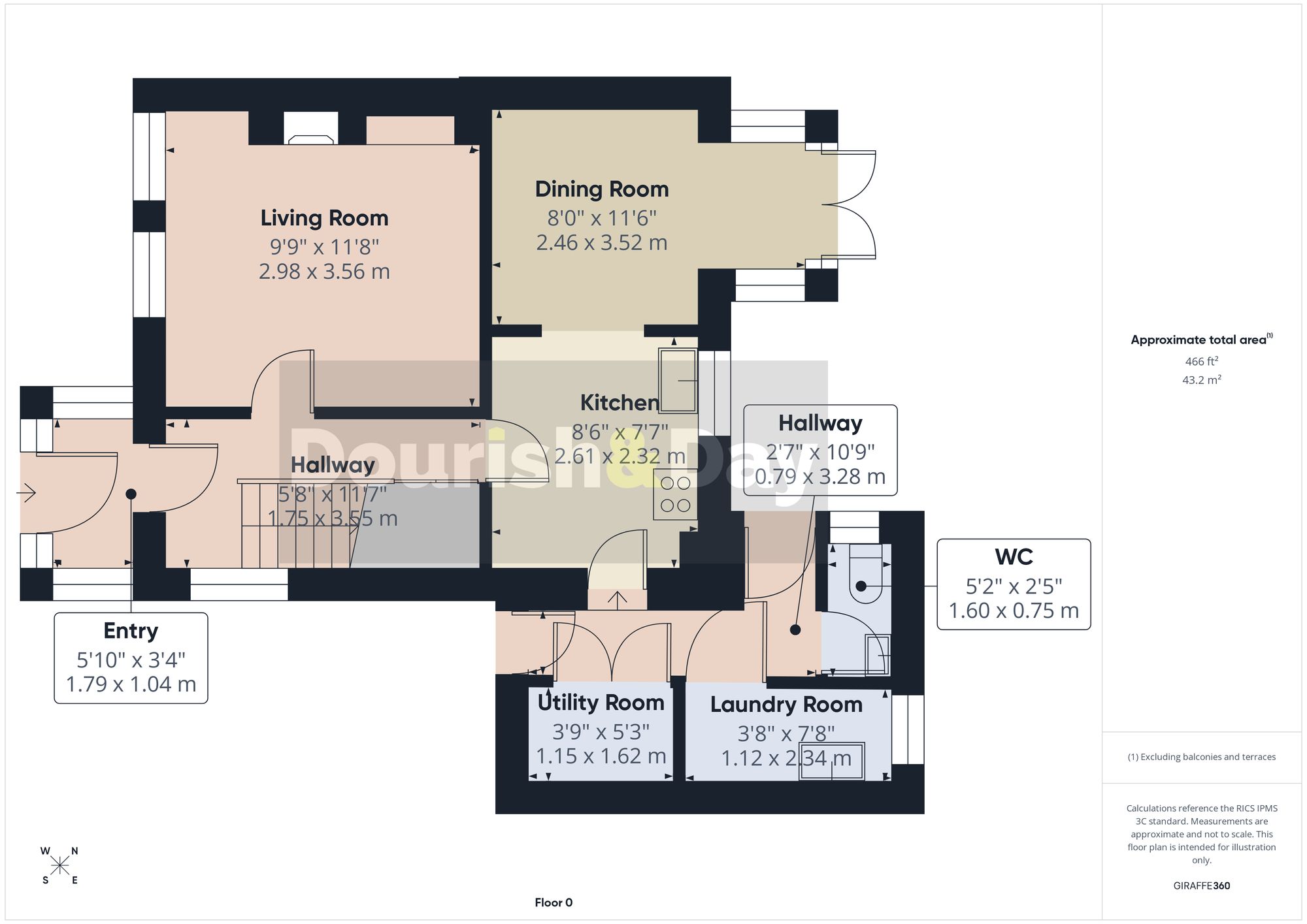 2 bed semi-detached house for sale in Oak Road, Brewood, ST19 - Property floorplan