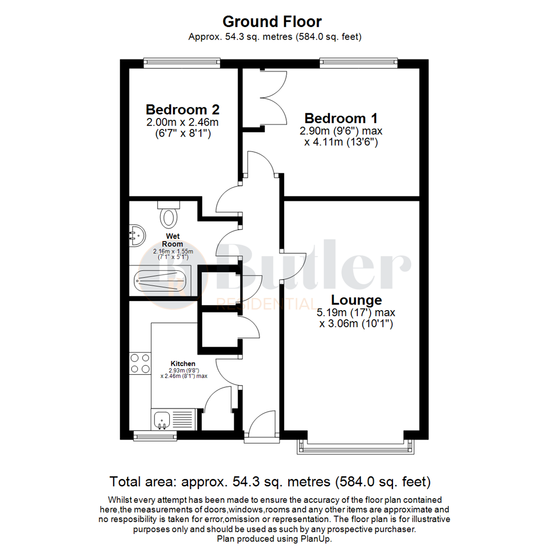 2 bed retirement property for sale in The Mews, Letchworth Garden City - Property Floorplan