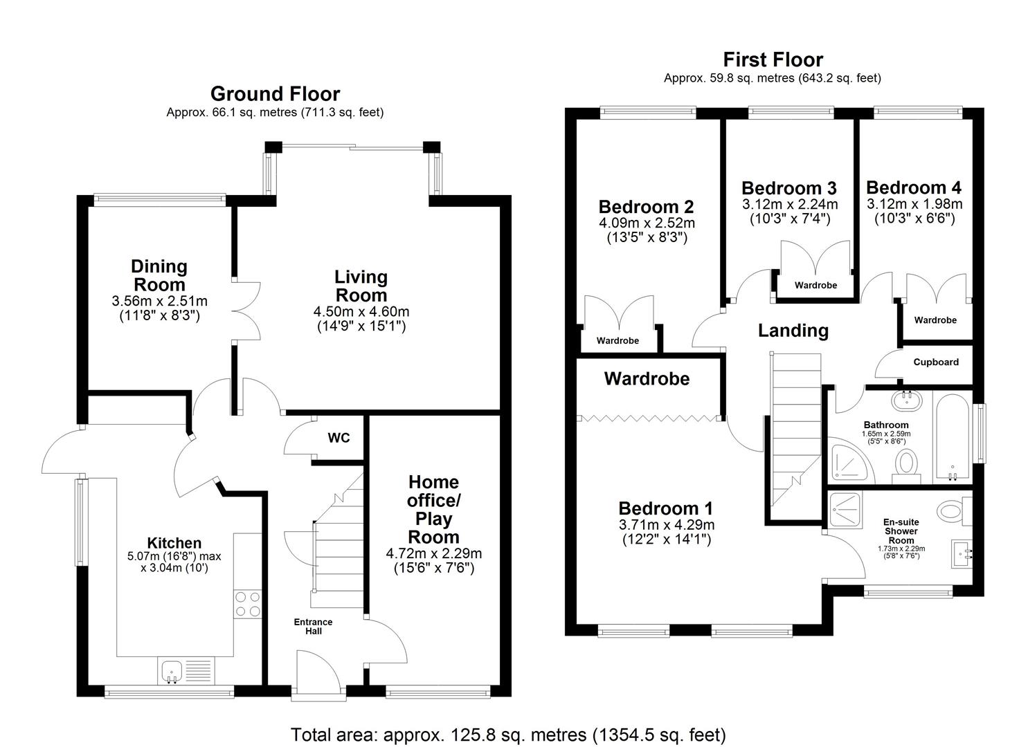 4 bed detached house for sale in Minerva Close, Stevenage - Property Floorplan