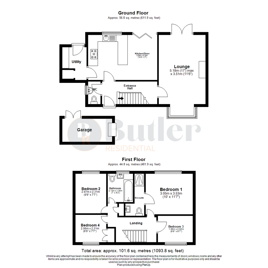 4 bed detached house for sale in Chalkdown, Stevenage - Property Floorplan