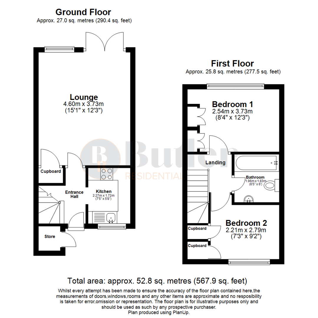 2 bed house for sale in Wheatsheaf Drive, Ware - Property Floorplan