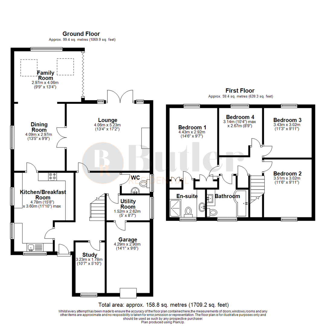 4 bed detached house for sale in Burberry Road, St. Neots - Property Floorplan