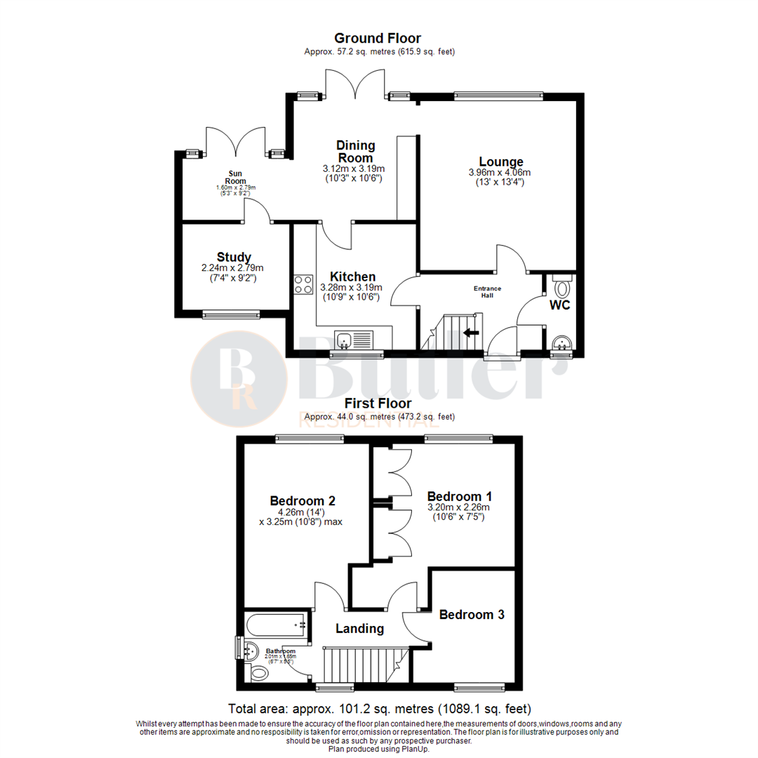 3 bed semi-detached house for sale in Lymington Road, Stevenage - Property Floorplan