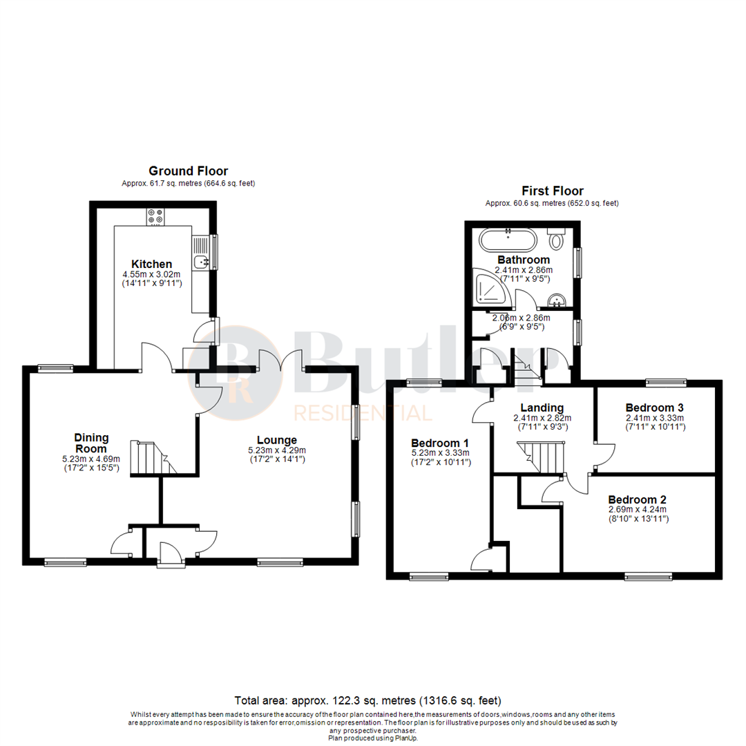3 bed cottage for sale in High Street, St. Neots - Property Floorplan