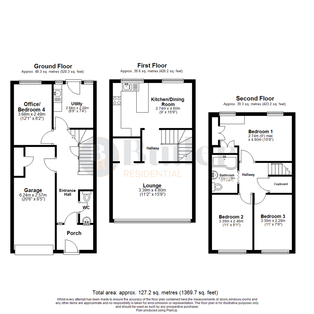 4 bed house for sale in Angotts Mead, Stevenage - Property Floorplan