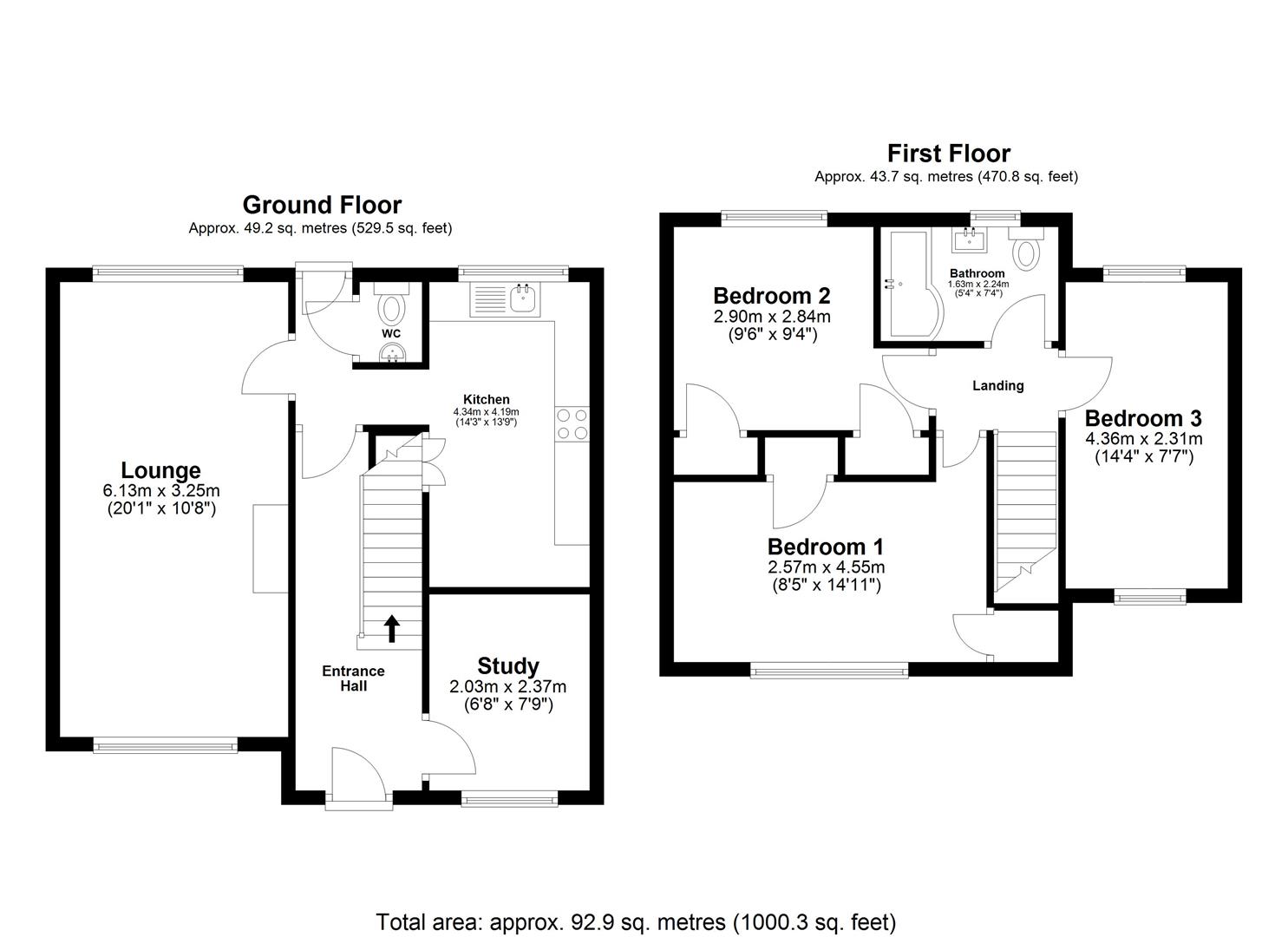 3 bed end of terrace house for sale in Green Close, Stevenage - Property Floorplan