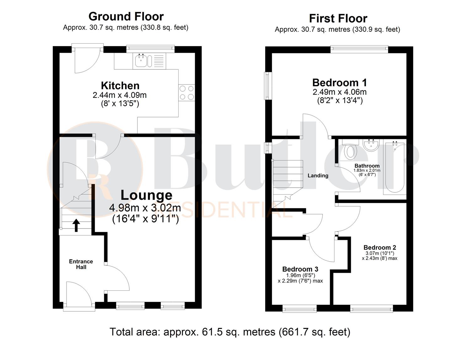 3 bed semi-detached house for sale in Fairview Road, Stevenage - Property Floorplan