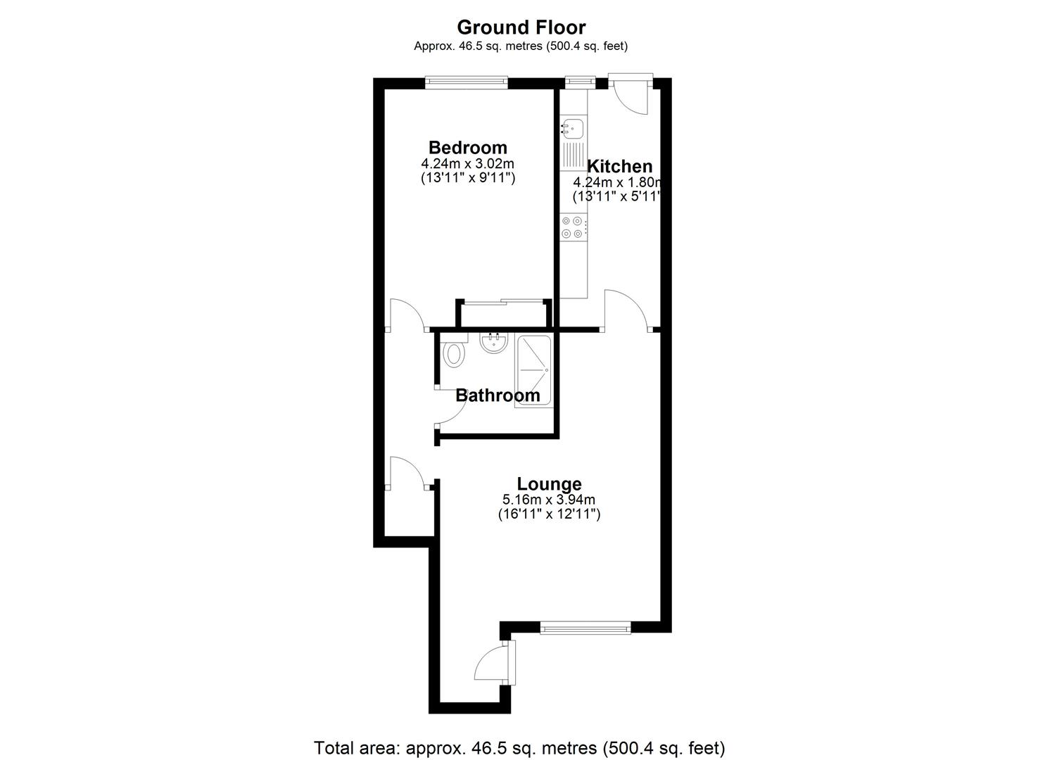 1 bed maisonette for sale in Fells Close, Hitchin - Property Floorplan