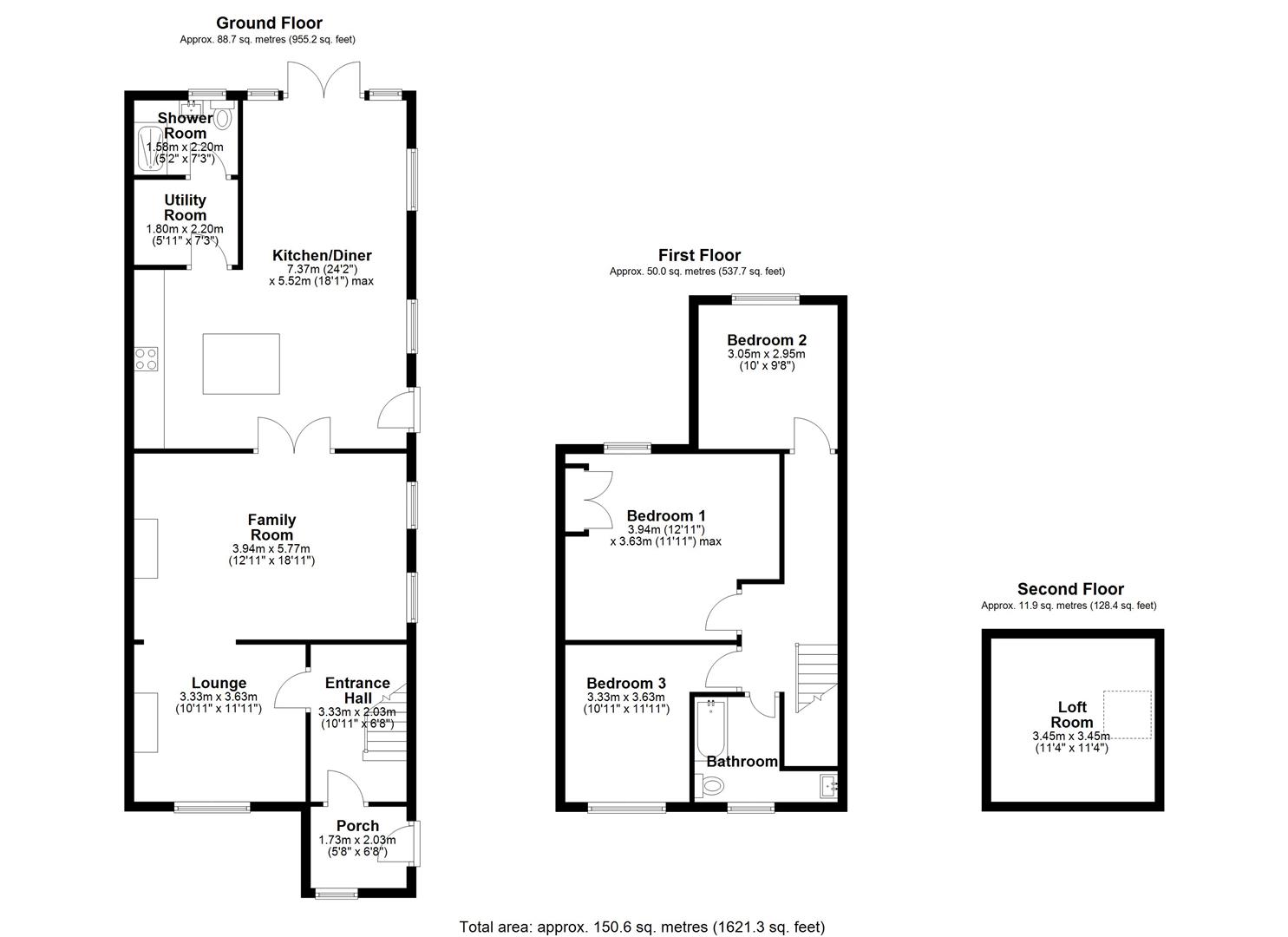 3 bed semi-detached house for sale in Hunts End, St. Neots - Property Floorplan