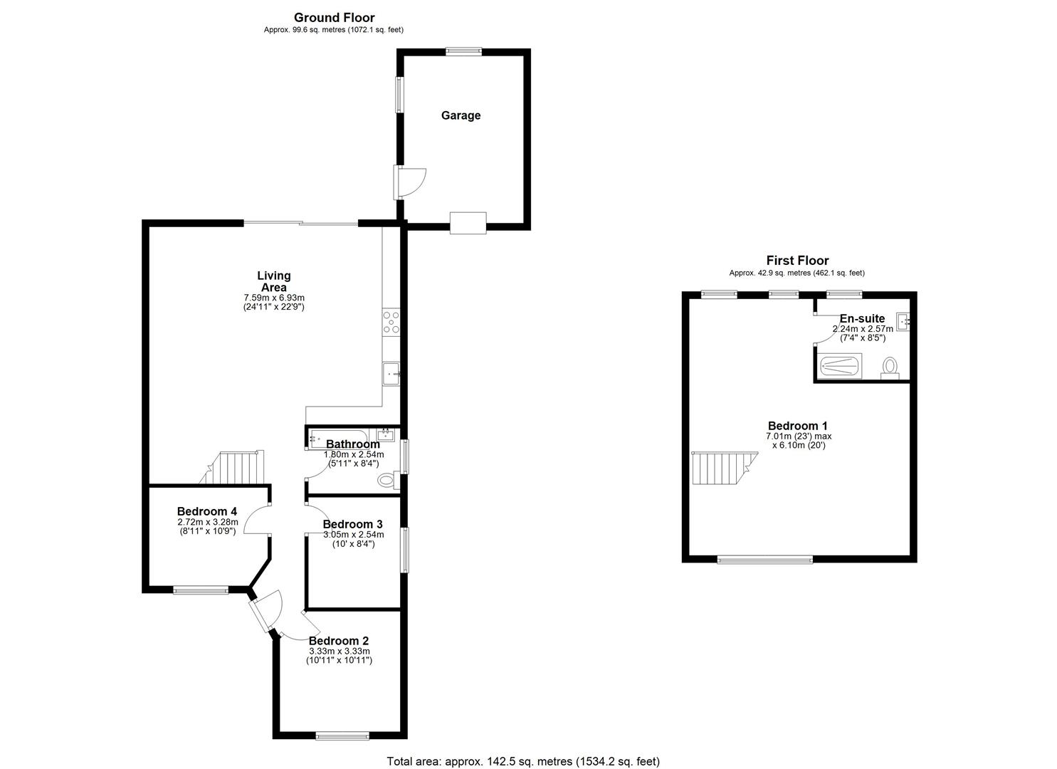 4 bed semi-detached bungalow for sale in Willow Way, Bedford - Property Floorplan
