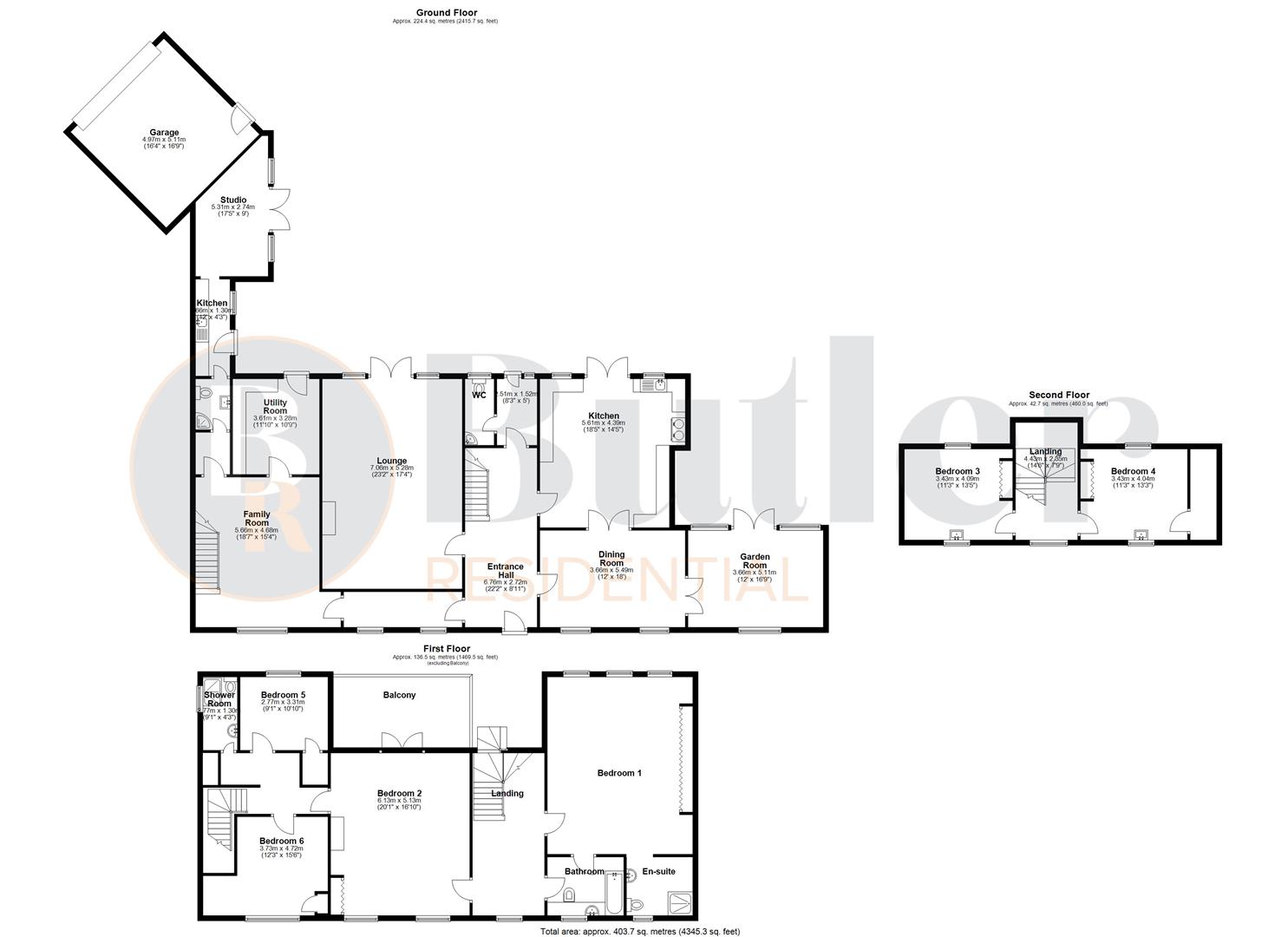 7 bed detached house for sale in Silver Street, St. Neots - Property Floorplan