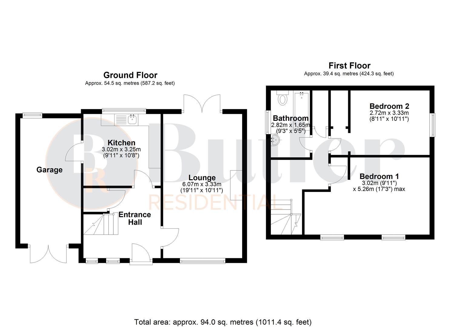 2 bed detached house for sale in Bakers Lane, Sandy - Property Floorplan