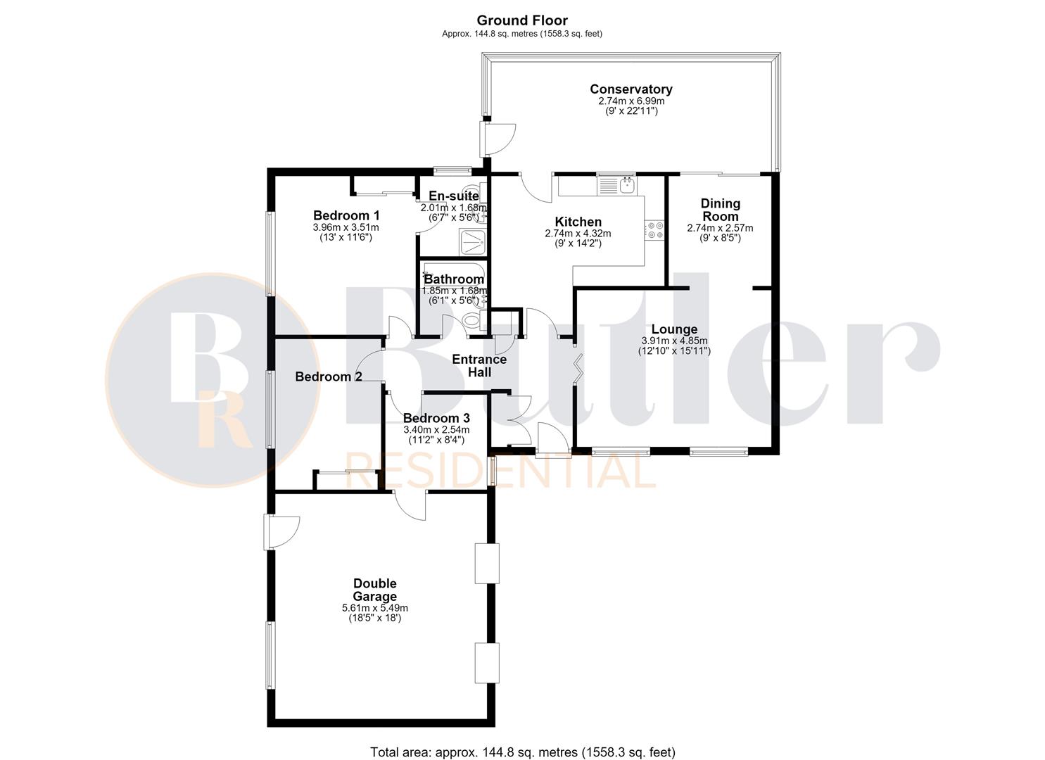 3 bed detached bungalow for sale in Vienna Grove, Milton Keynes - Property Floorplan