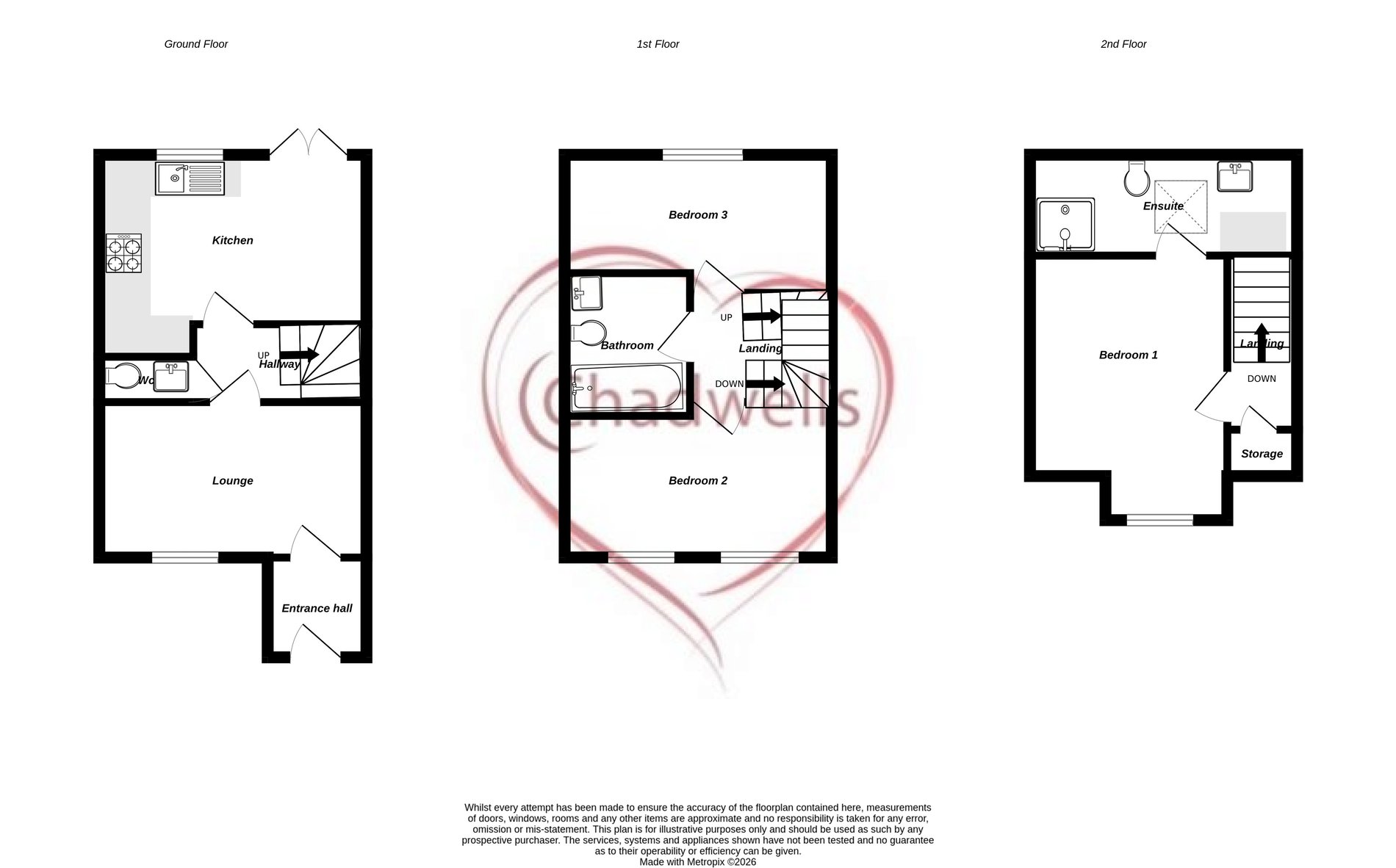 3 bed town house to rent in Skylark Way, Clipstone Village, NG21 - Property floorplan