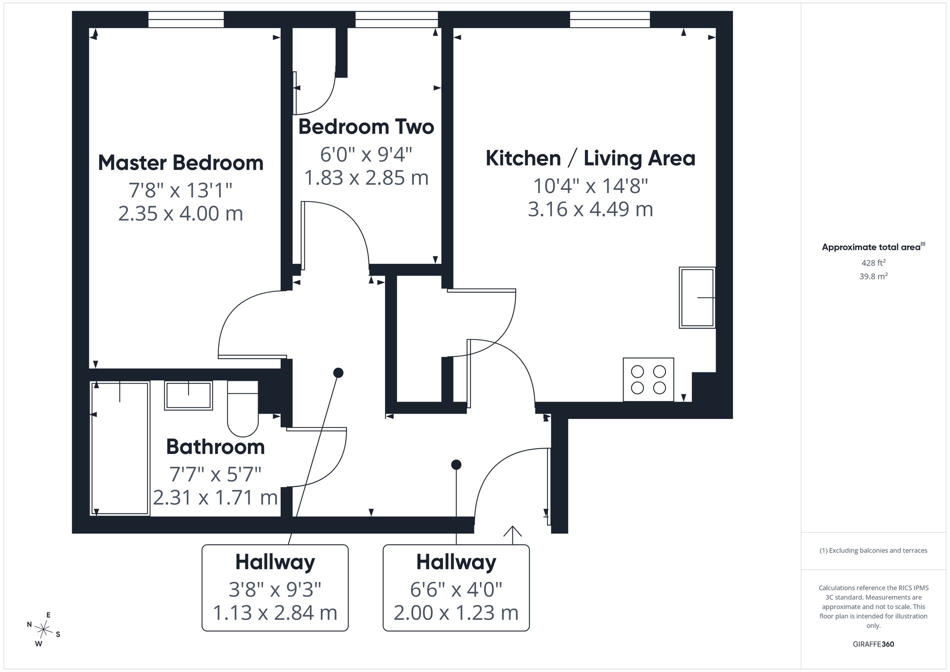 2 bed flat for sale in Bath Lane, Mansfield, NG18 - Property floorplan