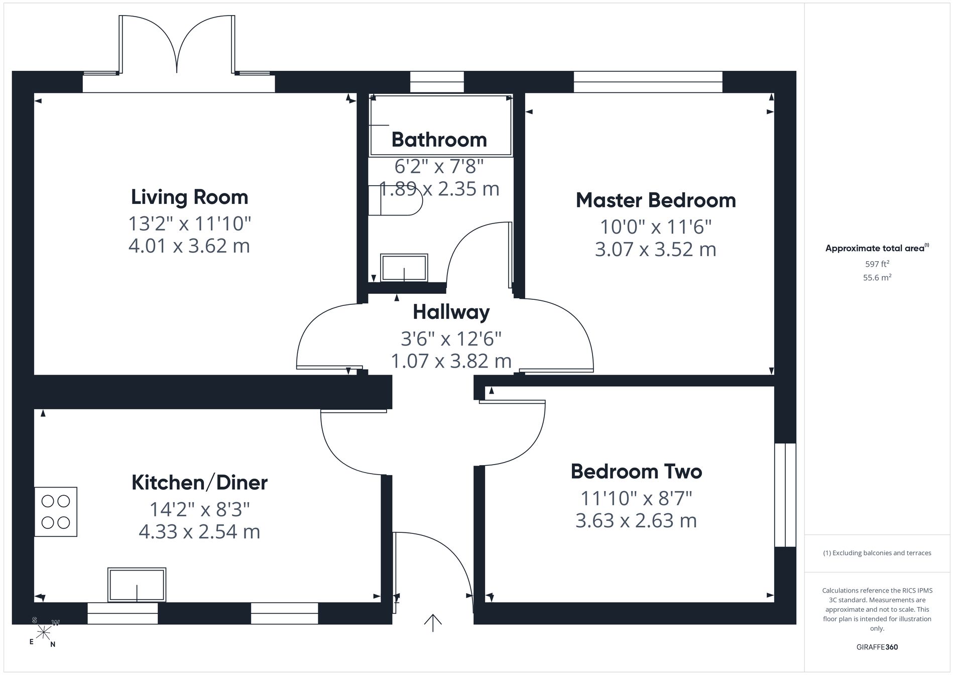 2 bed bungalow for sale in Holly Rise, New Ollerton, NG22 - Property floorplan