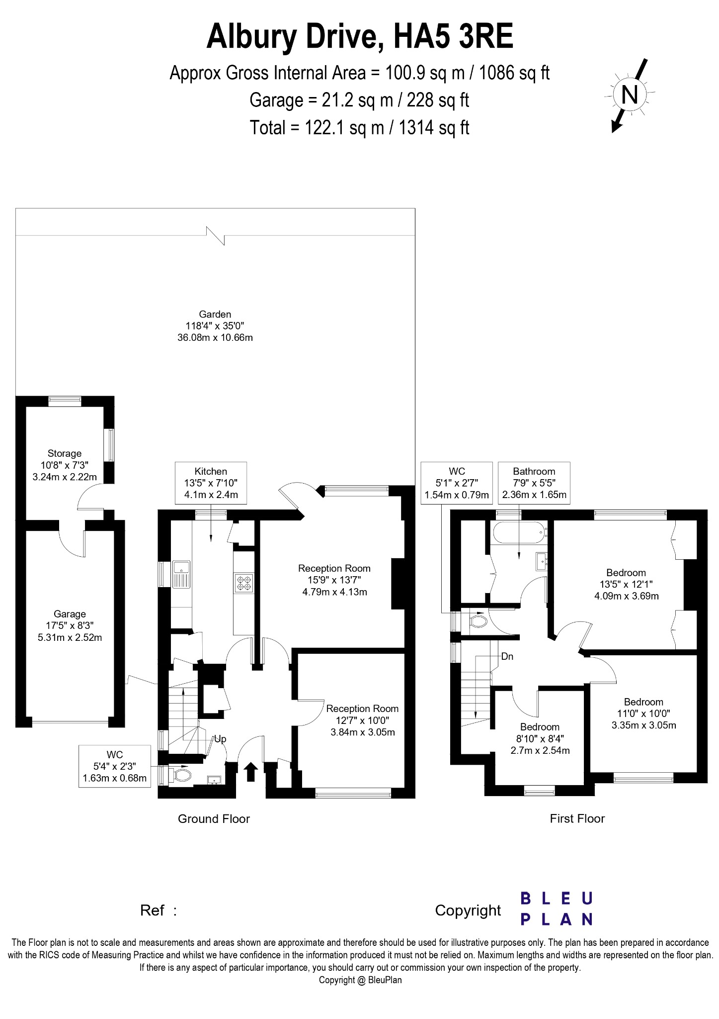 3 bed semi-detached house for sale in Albury Drive, Pinner, - Property floorplan