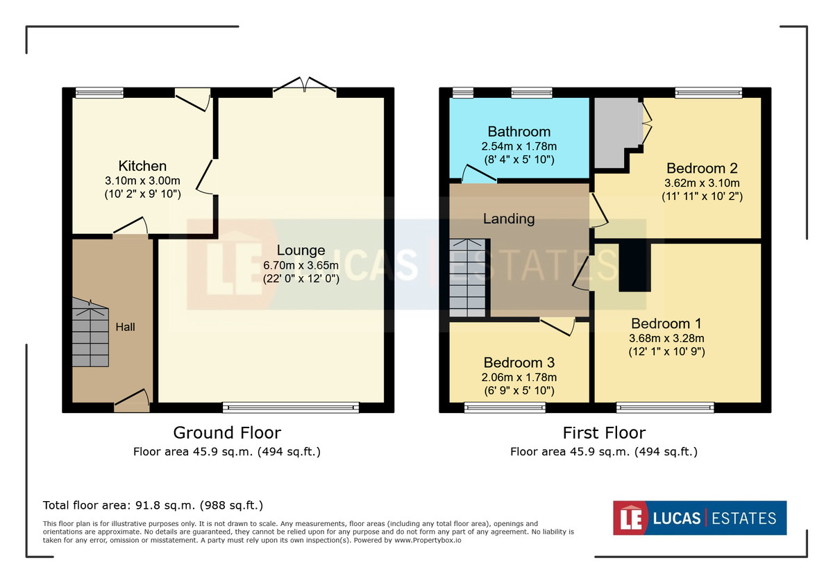 3 bed semi-detached house for sale in Coundley Close, Fleur De Lis - Property floorplan